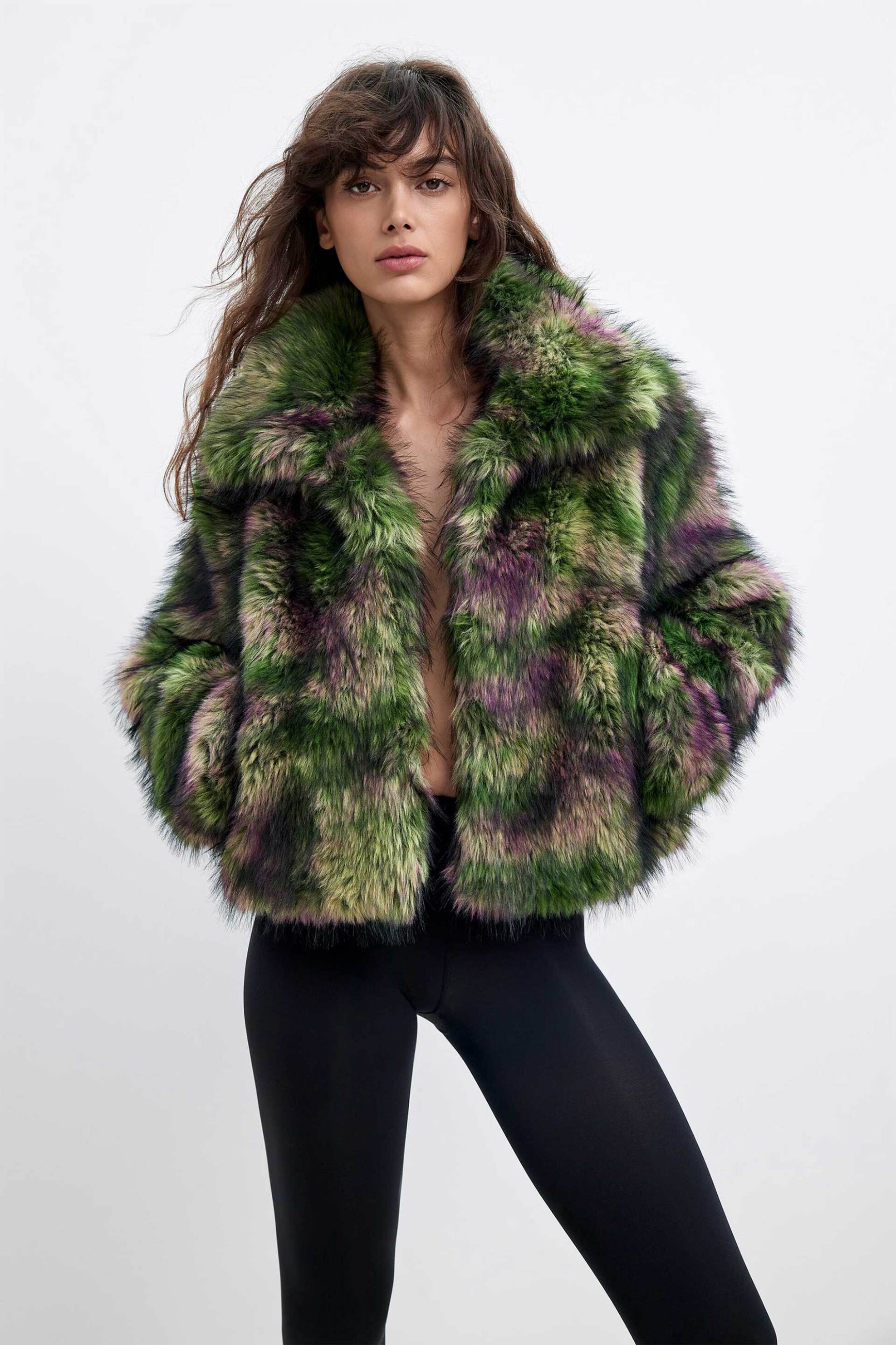 Desigual γυναικείο faux fur jacket με γιακά 