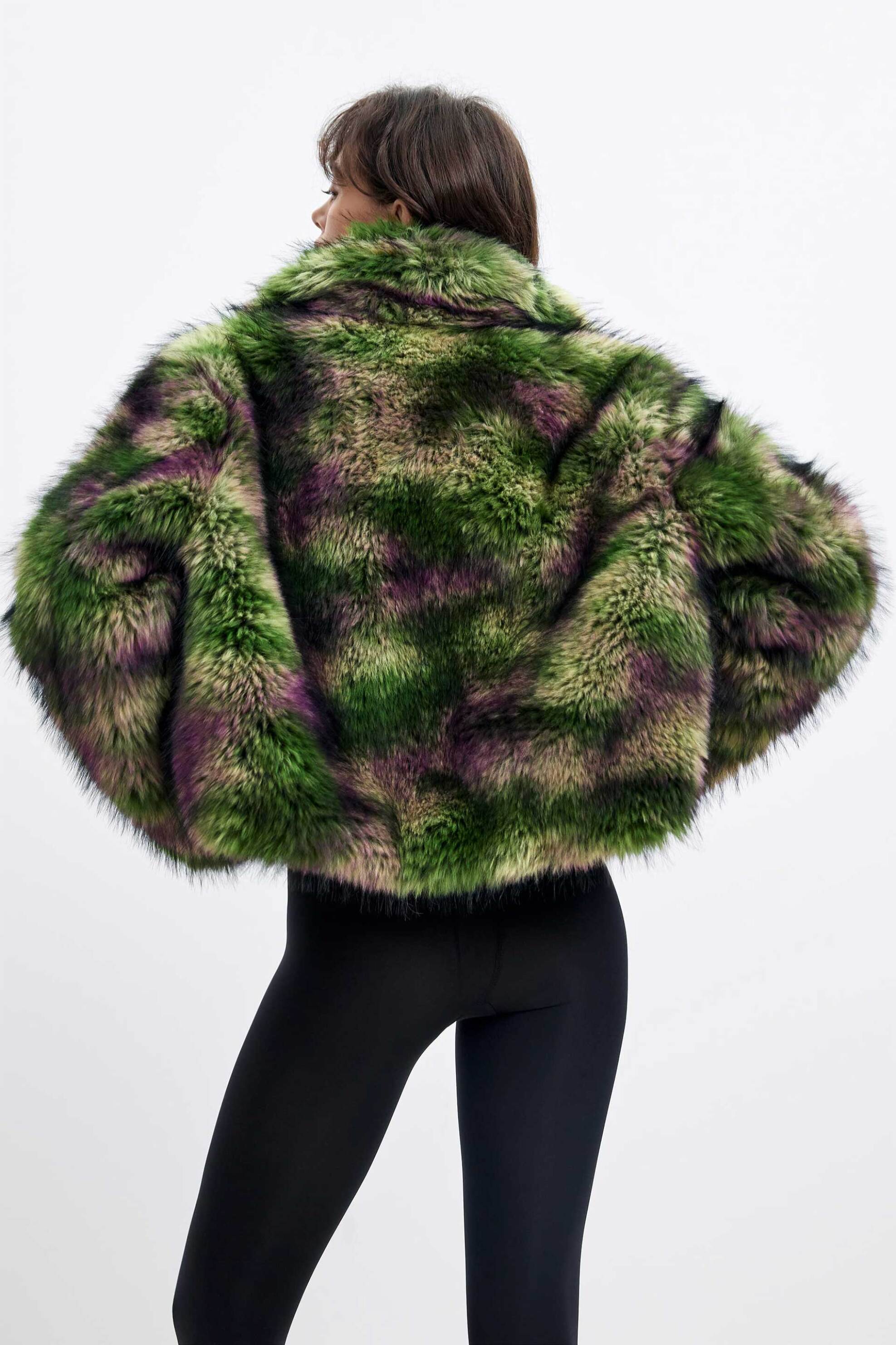 DESIGUAL Desigual γυναικείο faux fur jacket με γιακά "Camomille Lacroix" - 26WWEW02 Λαδί - 4