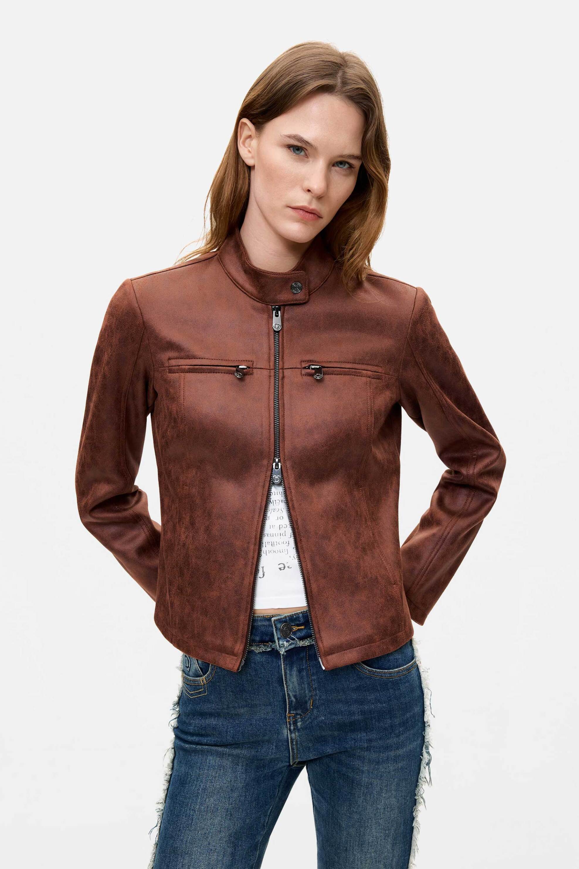 Desigual γυναικείο μπουφάν από faux δέρμα 