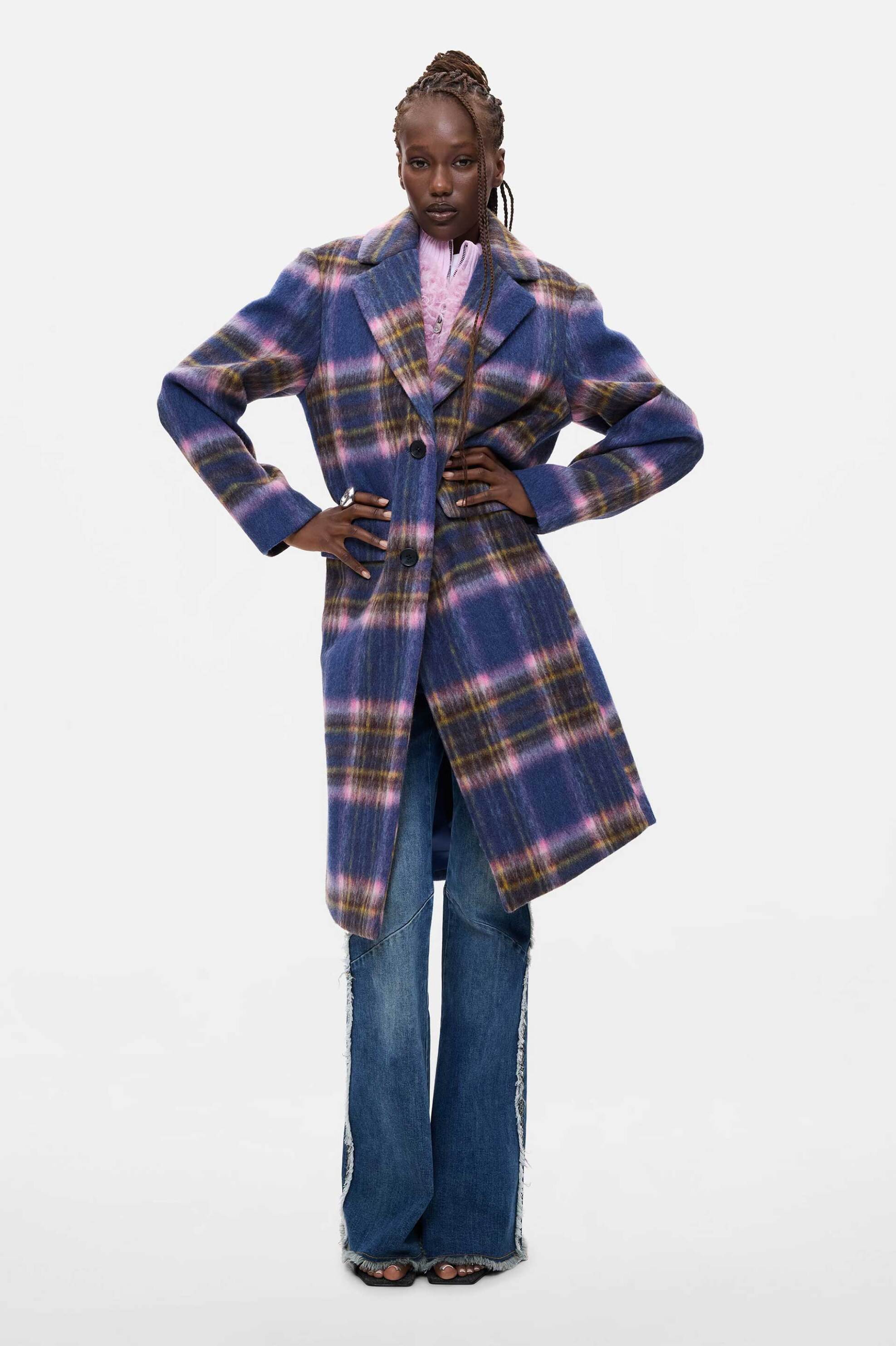 DESIGUAL Desigual γυναικείο παλτό από μαλλί "Checkered" - 26WWEW30 Πολύχρωμο - 3