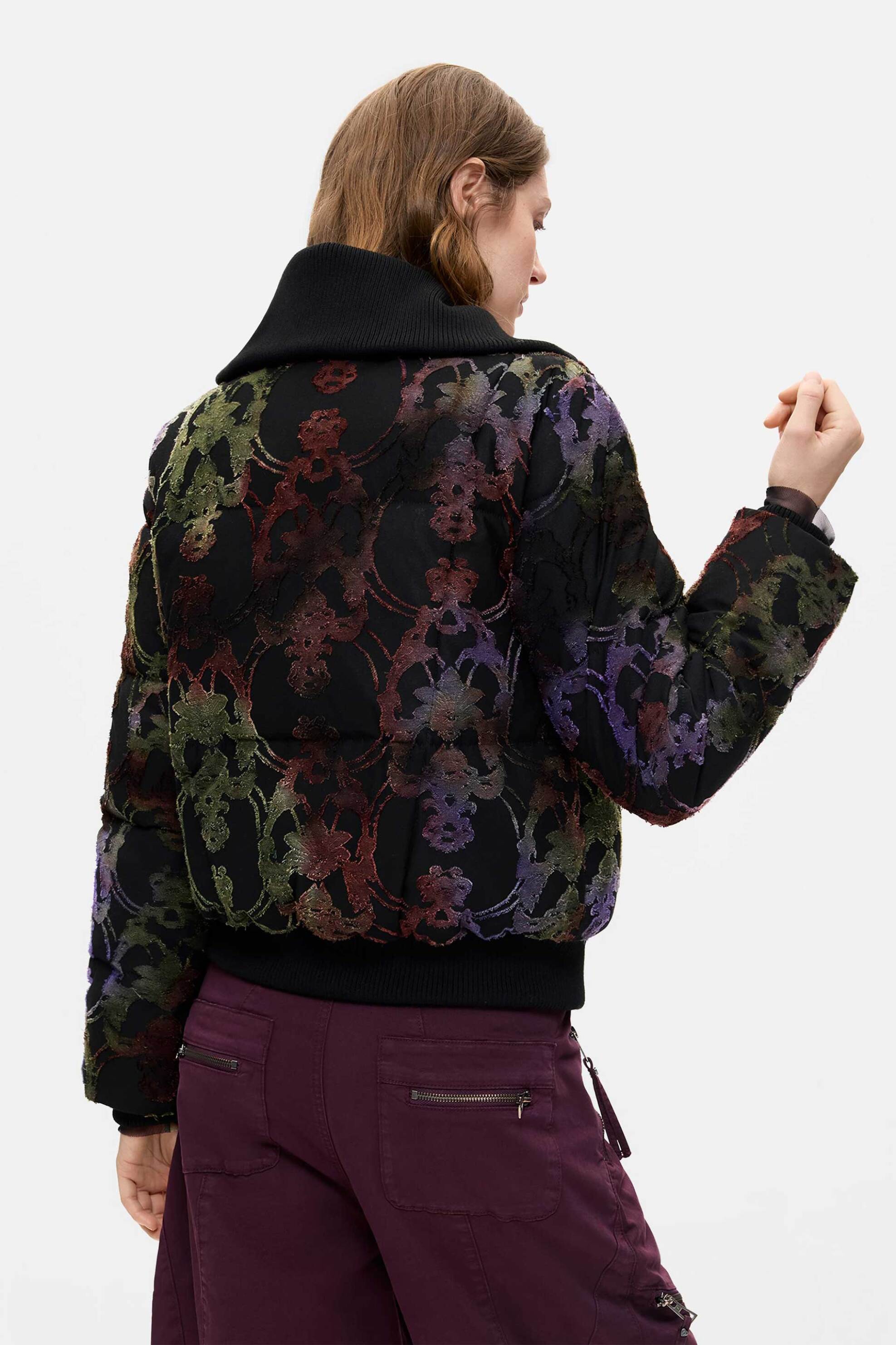 DESIGUAL Desigual γυναικείο μπουφάν με βελούδινη υφή "Burnt" - 26WWEW36 Μαύρο - 4