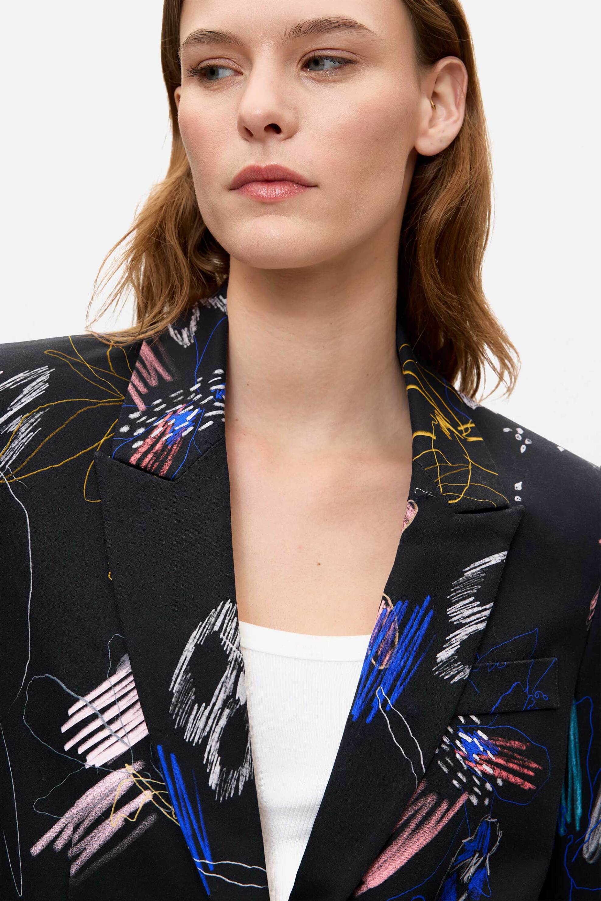 Desigual γυναικείο σακάκι με πολύχρωμο floral σχέδιο 
