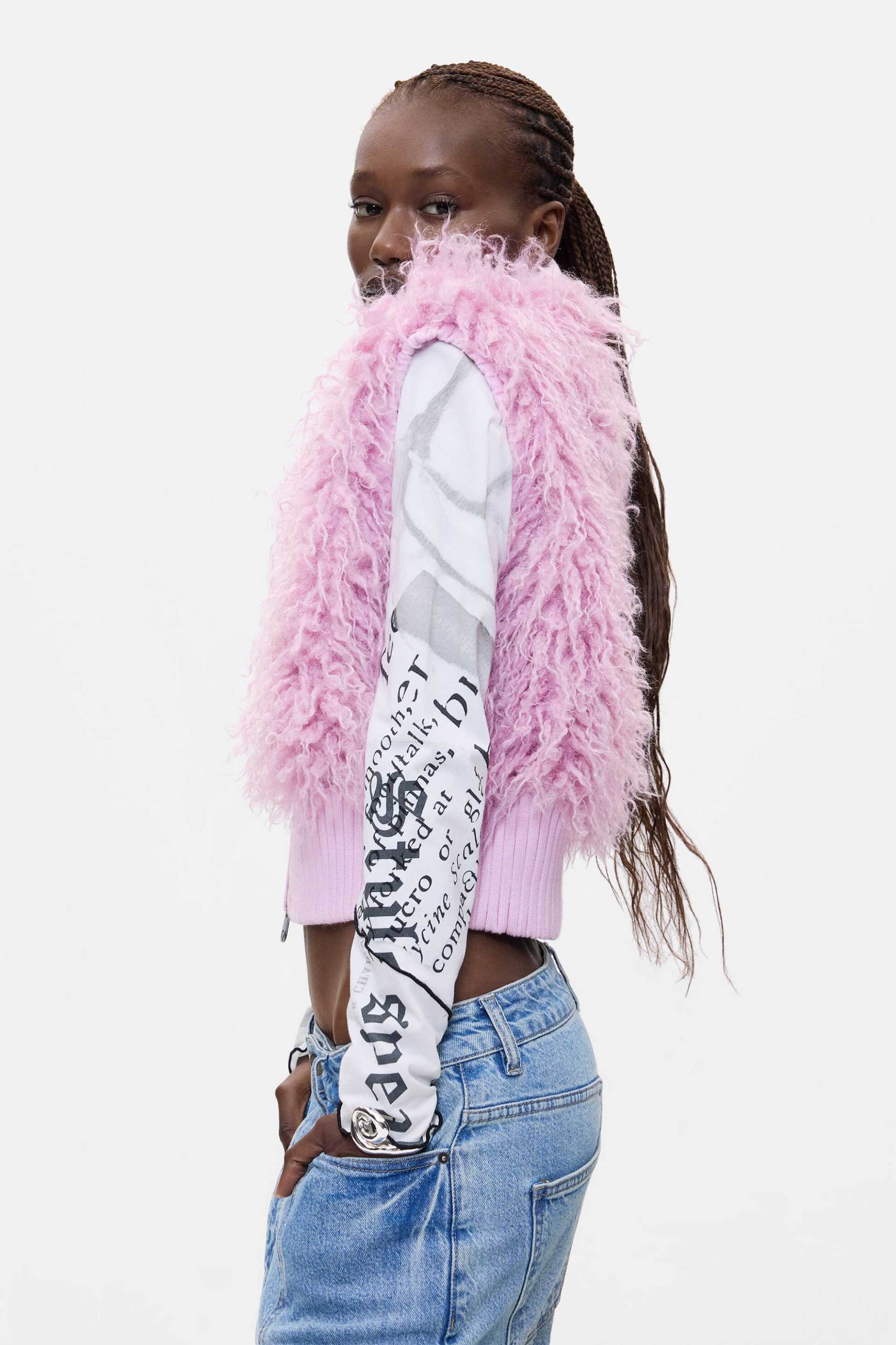 Desigual γυναικείο γιλέκο από faux γούνα 