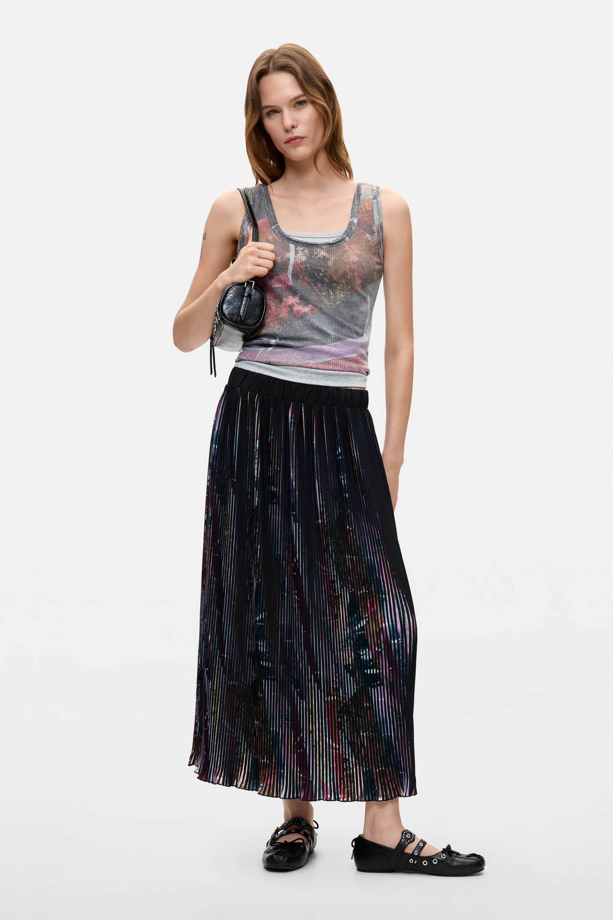 Desigual γυναικεία φούστα midi πλισέ 
