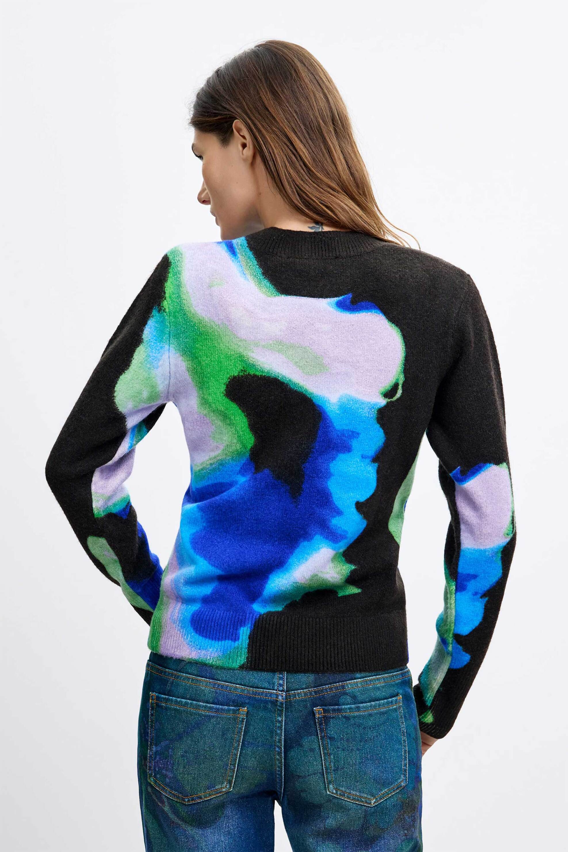 DESIGUAL Desigual γυναικεία πλεκτή μπλούζα "Clouds Lacroix" - 26WWJF03 Πολύχρωμο - 4