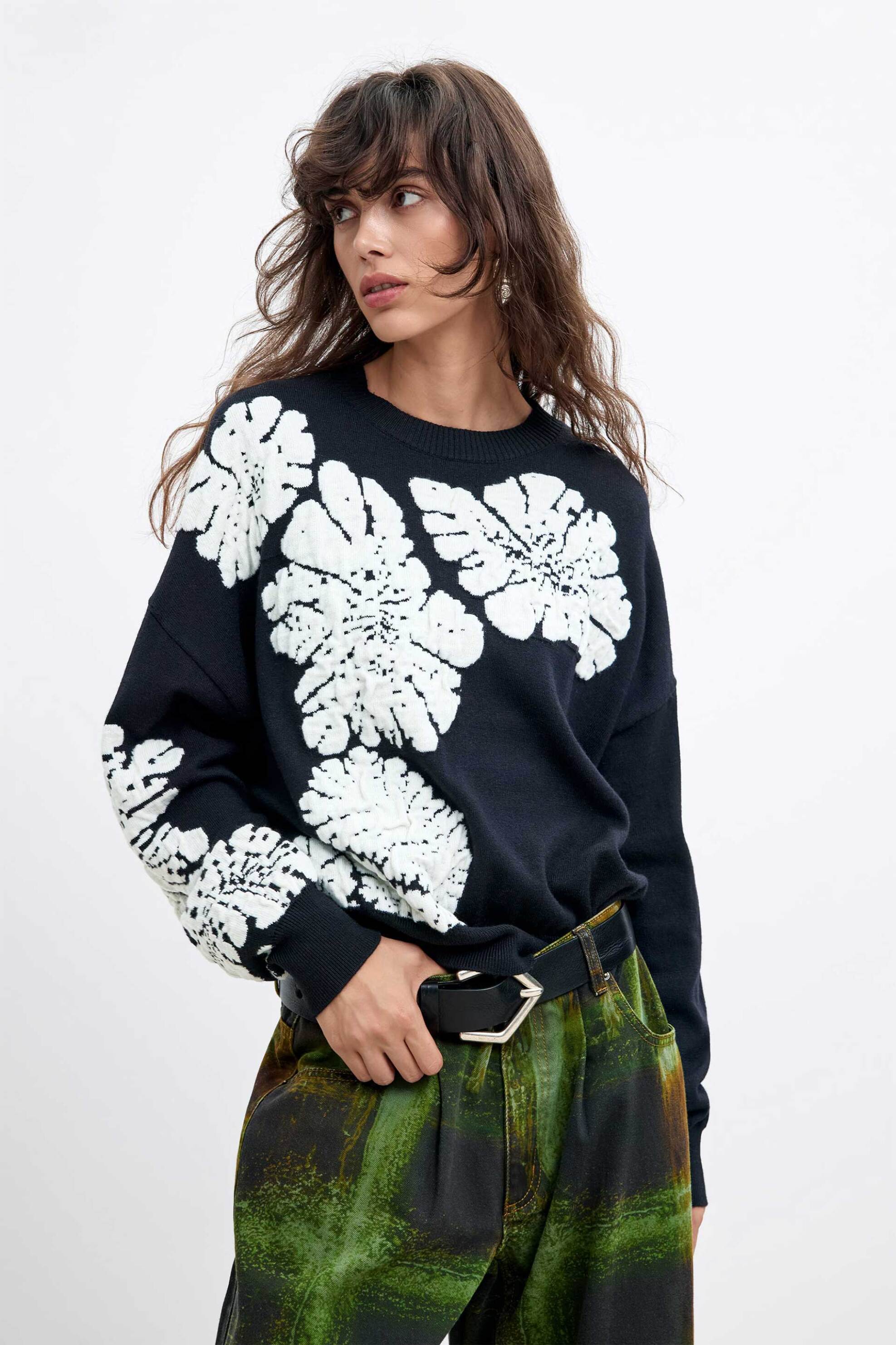 DESIGUAL Desigual γυναικεία πλεκτή μπλούζα "Bubbles Lacroix" - 26WWJF09 Μαύρο