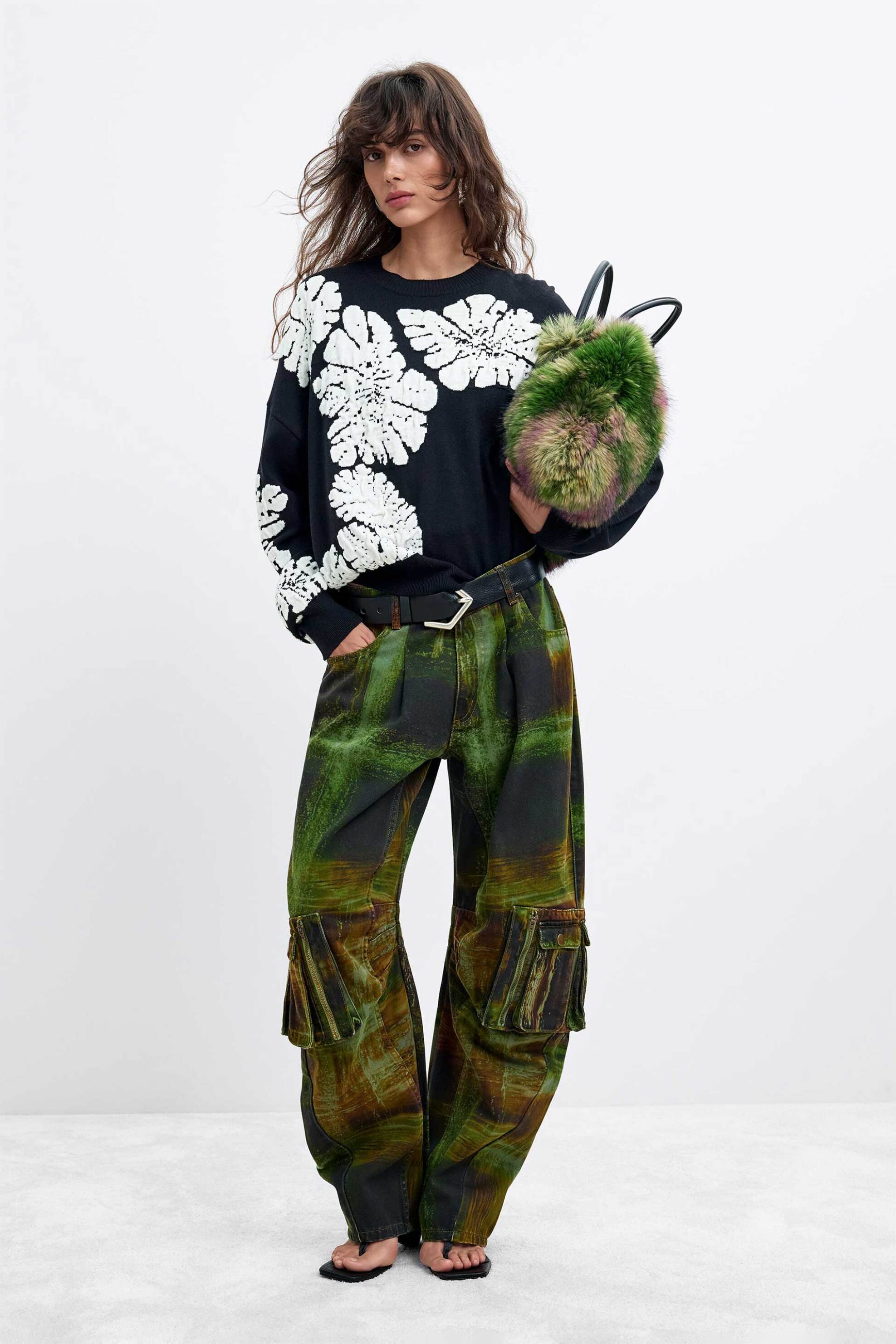 DESIGUAL Desigual γυναικεία πλεκτή μπλούζα "Bubbles Lacroix" - 26WWJF09 Μαύρο - 3