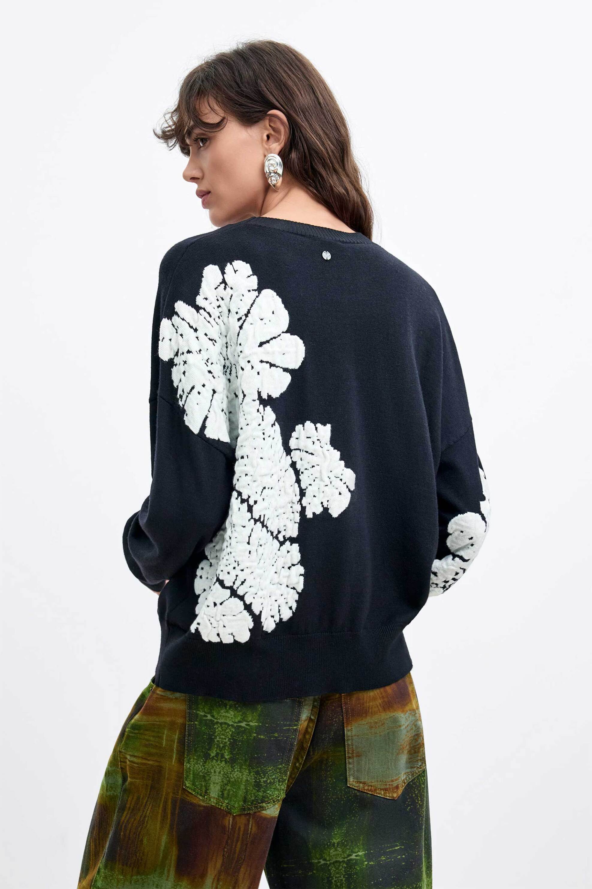 DESIGUAL Desigual γυναικεία πλεκτή μπλούζα "Bubbles Lacroix" - 26WWJF09 Μαύρο - 4