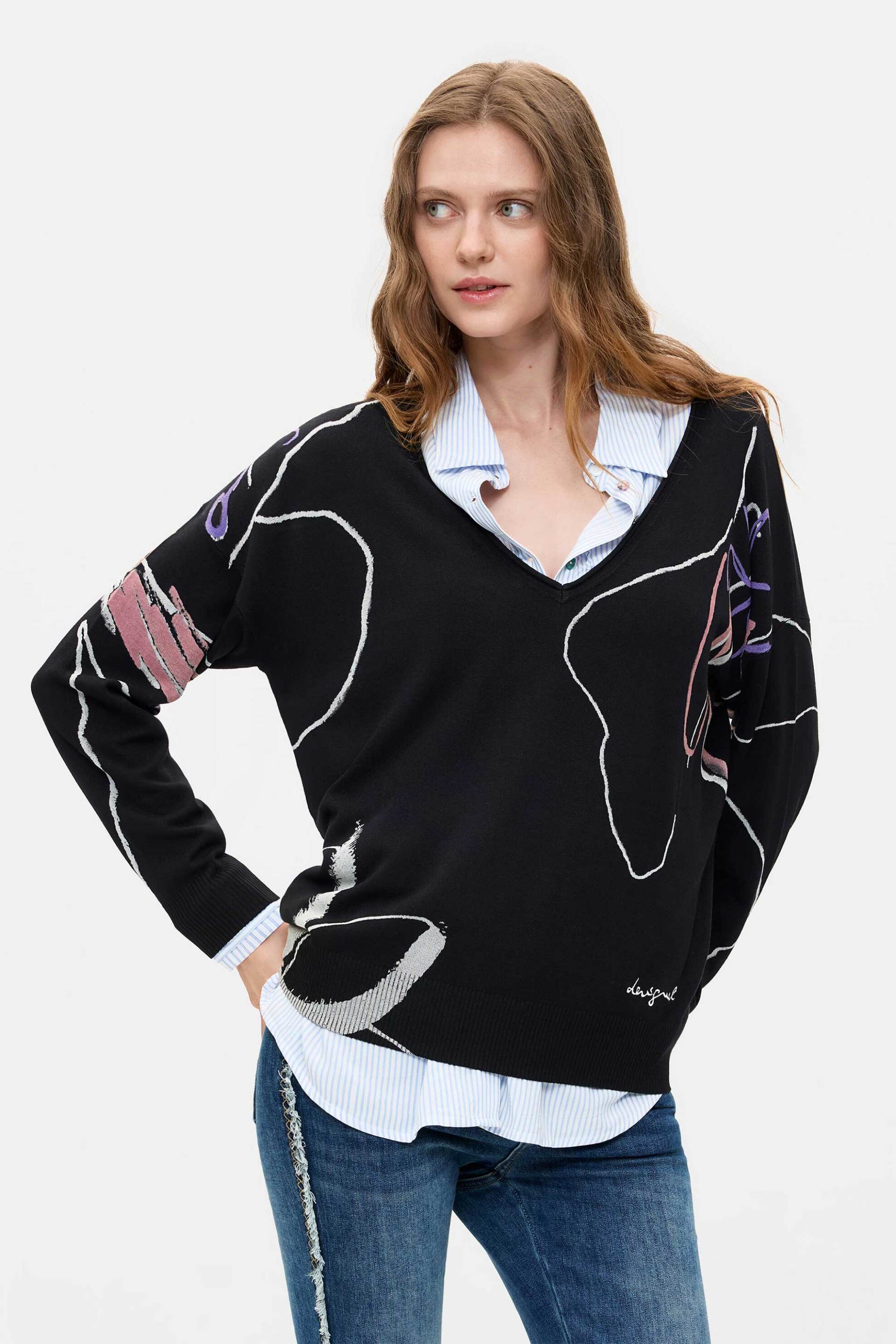 Desigual γυναικεία πλεκτή μπλούζα 