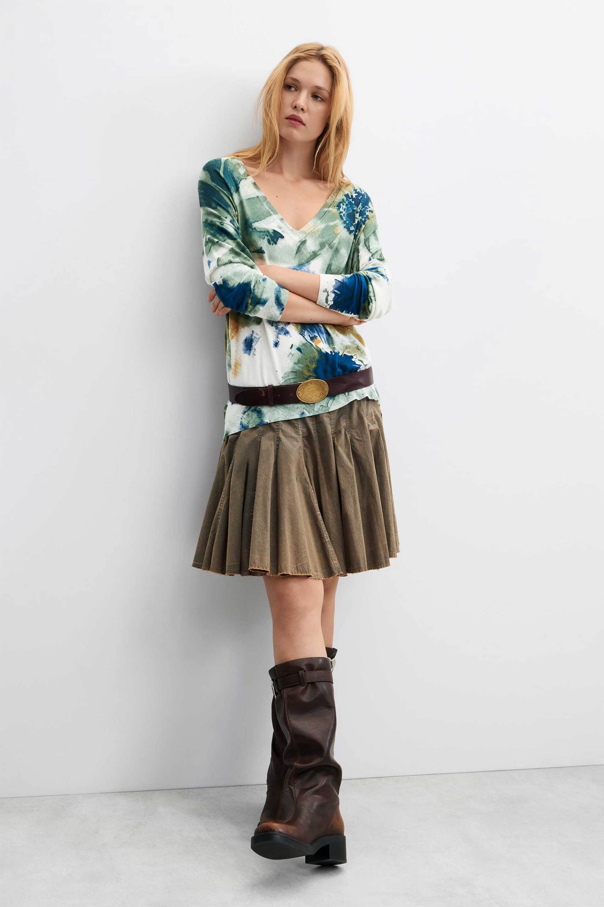 DESIGUAL Desigual γυναικεία πλεκτή μπλούζα "Coldbotanic" - 26WWJF38 Λευκό - 3