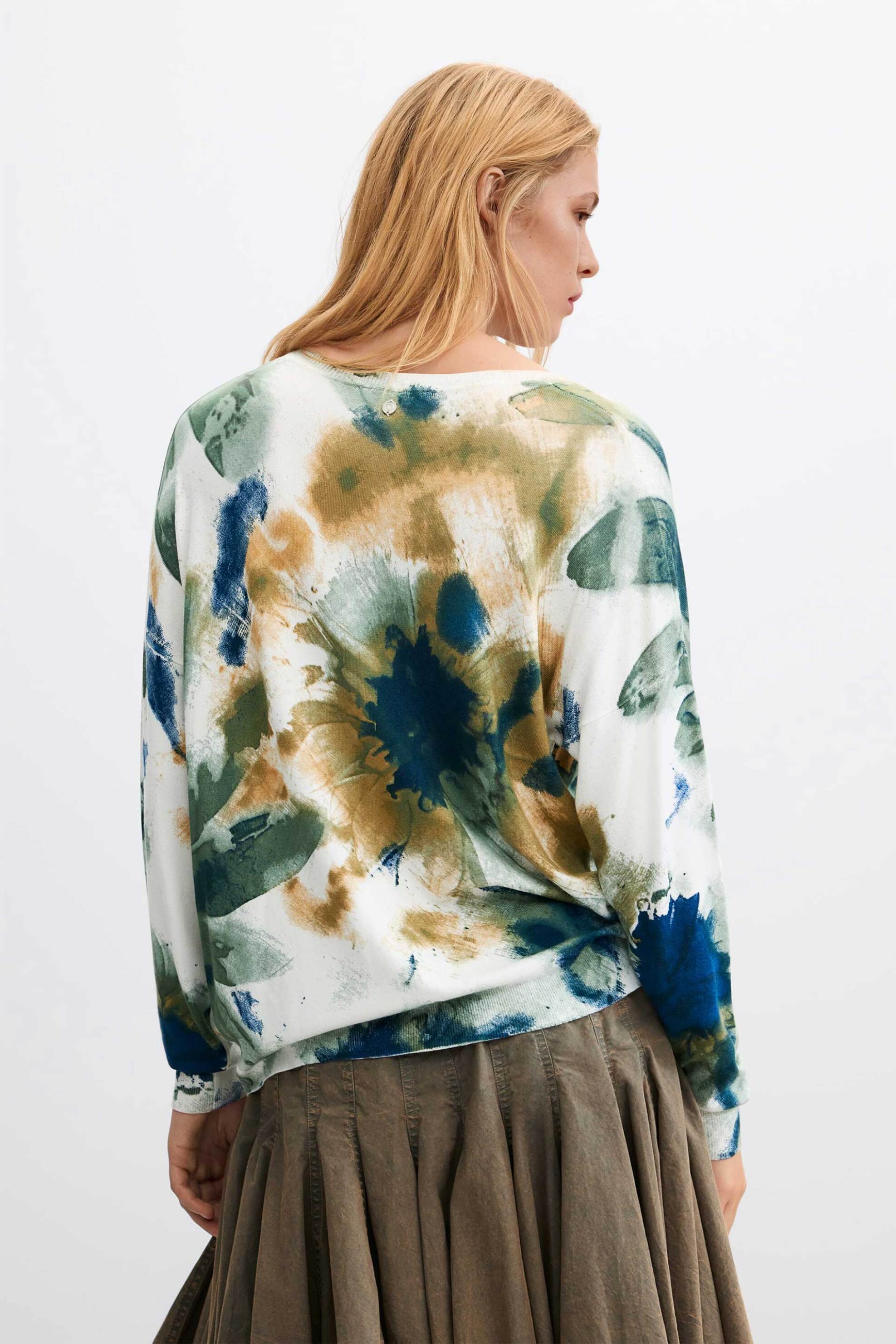 DESIGUAL Desigual γυναικεία πλεκτή μπλούζα "Coldbotanic" - 26WWJF38 Λευκό - 4