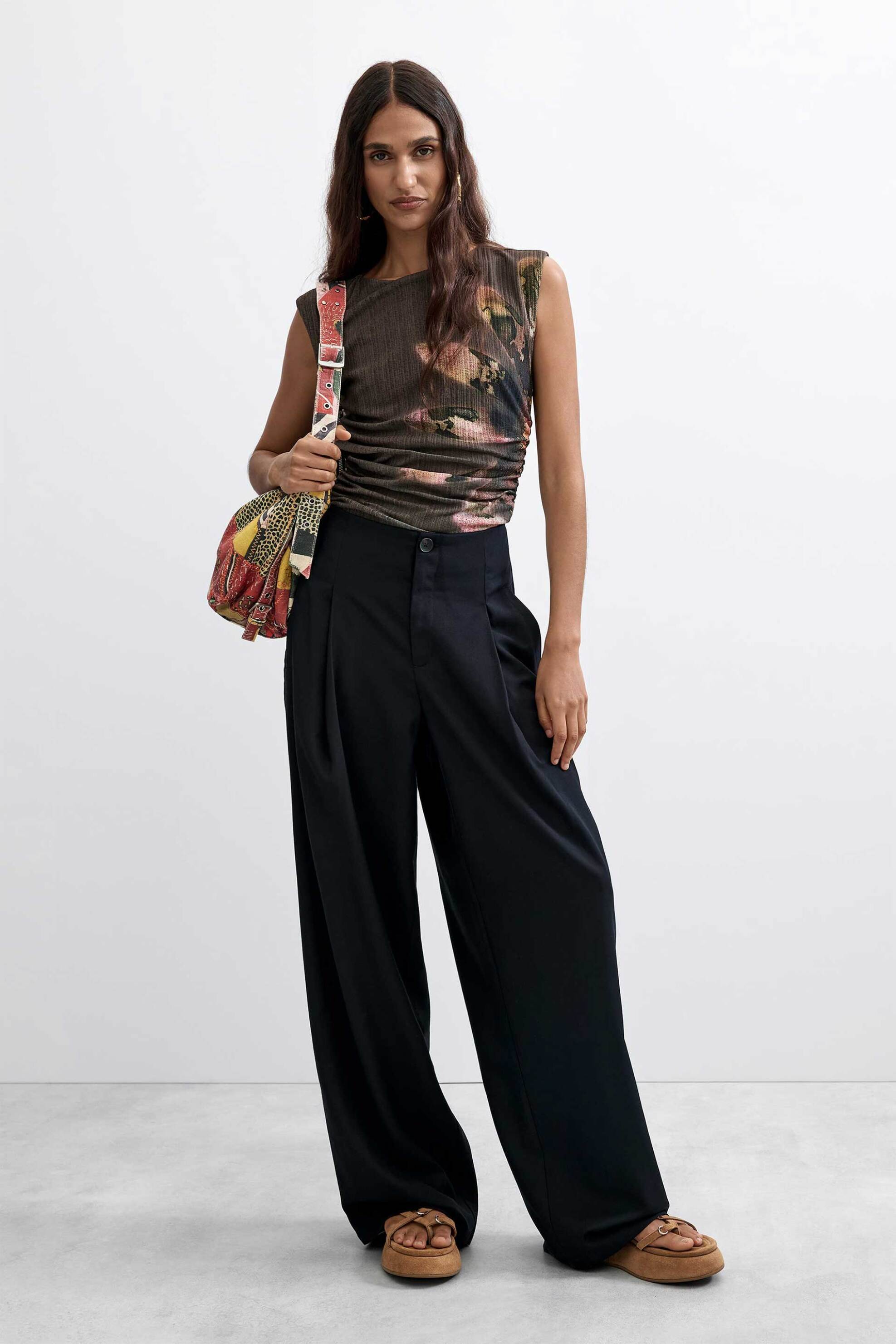 Desigual γυναικείο παντελόνι με πιέτες 