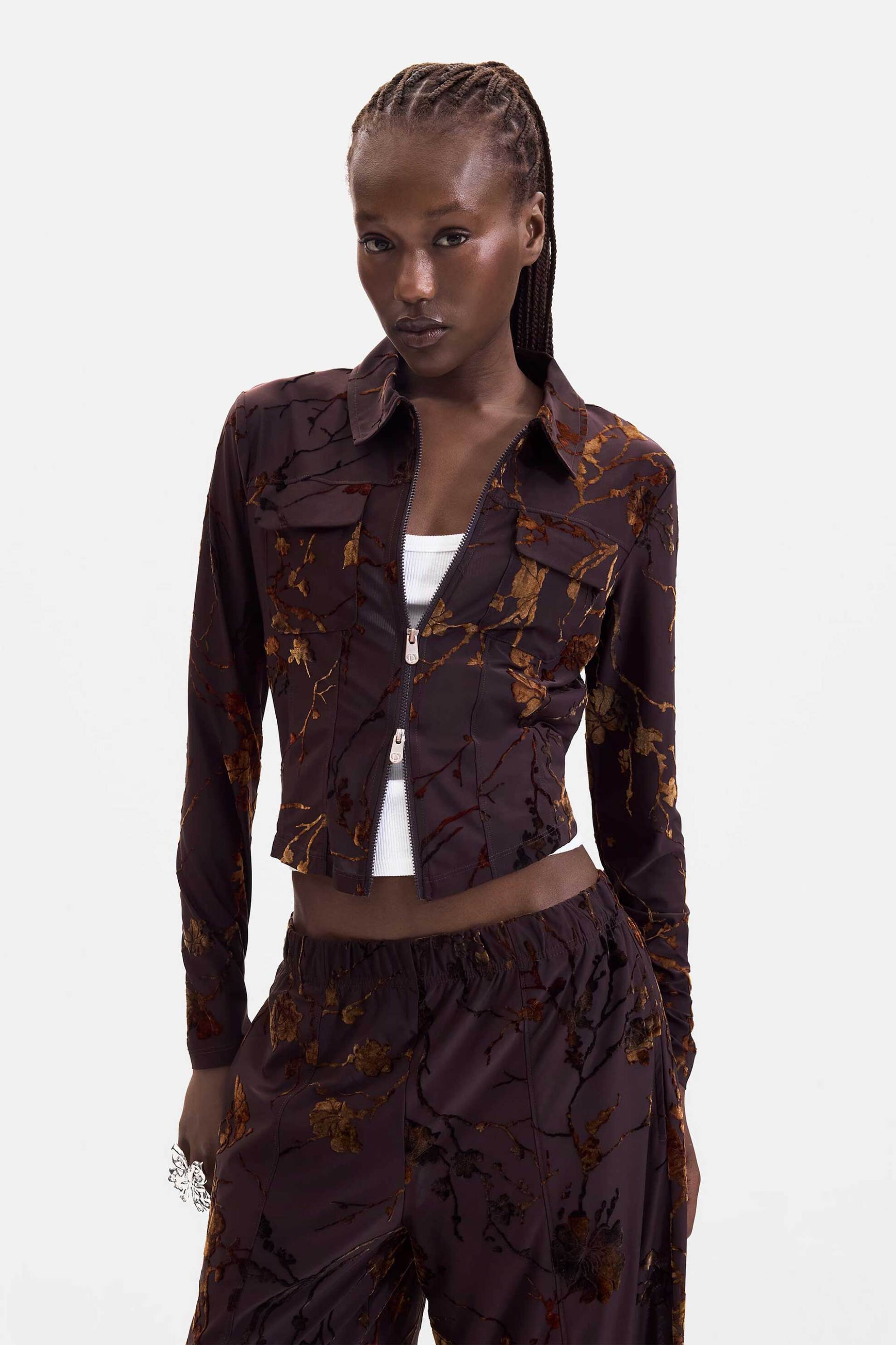 Desigual γυναικεία ζακέτα με velvet λεπτομέρειες 