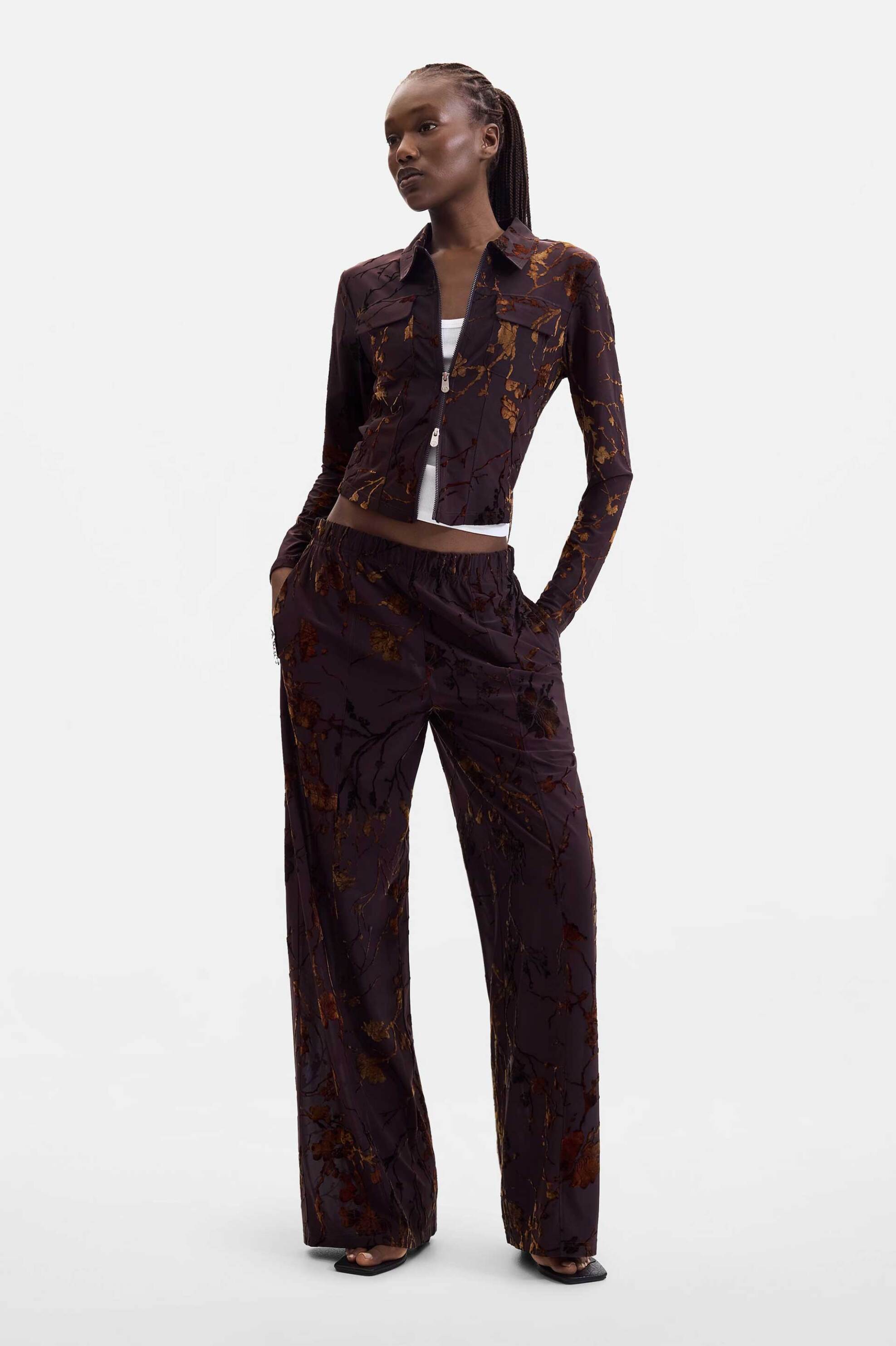 Desigual γυναικεία ζακέτα με velvet λεπτομέρειες 