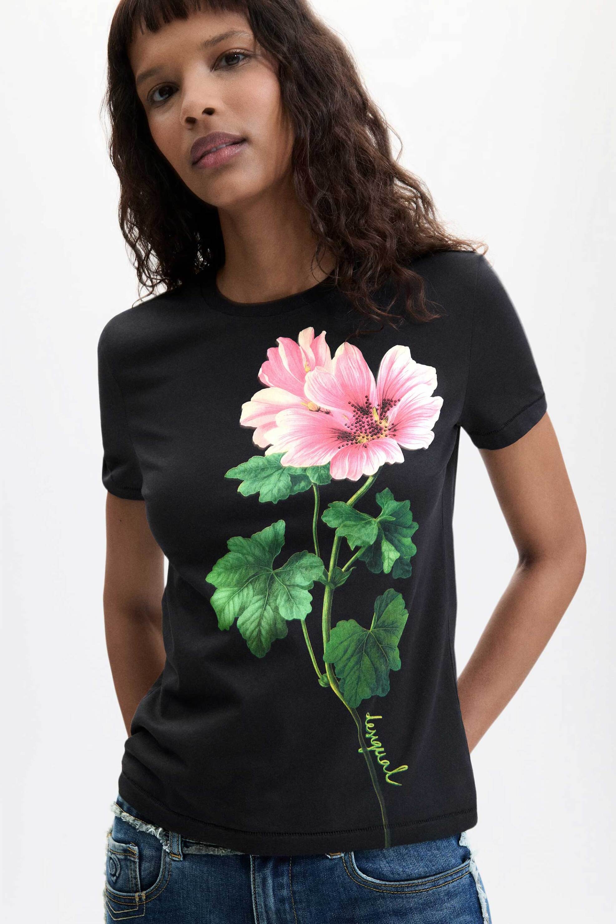 Desigual γυναικείο T-shirt με floral print 