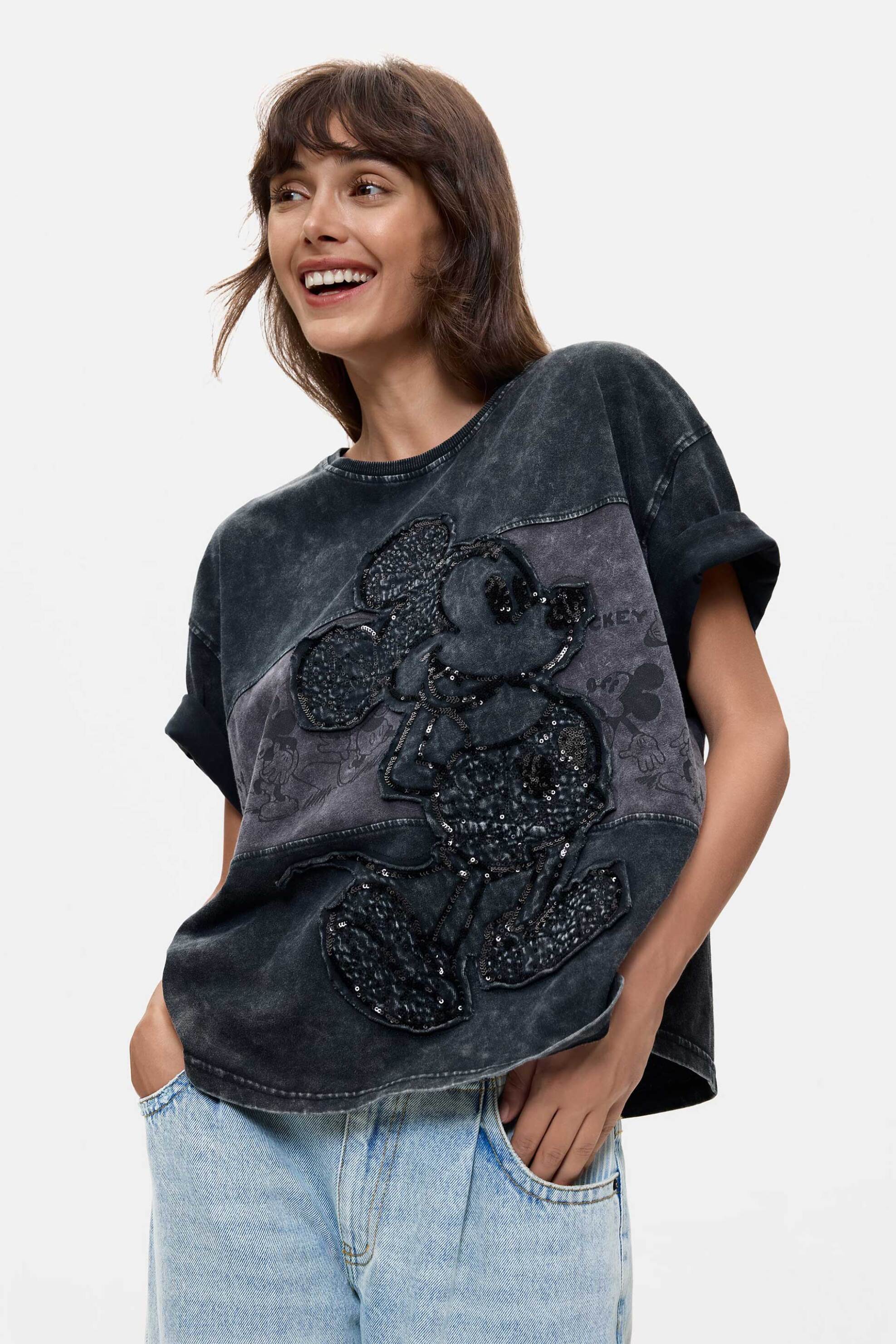 Desigual γυναικείο T-shirt με κέντημα - 26WWTK61 Μαύρο
