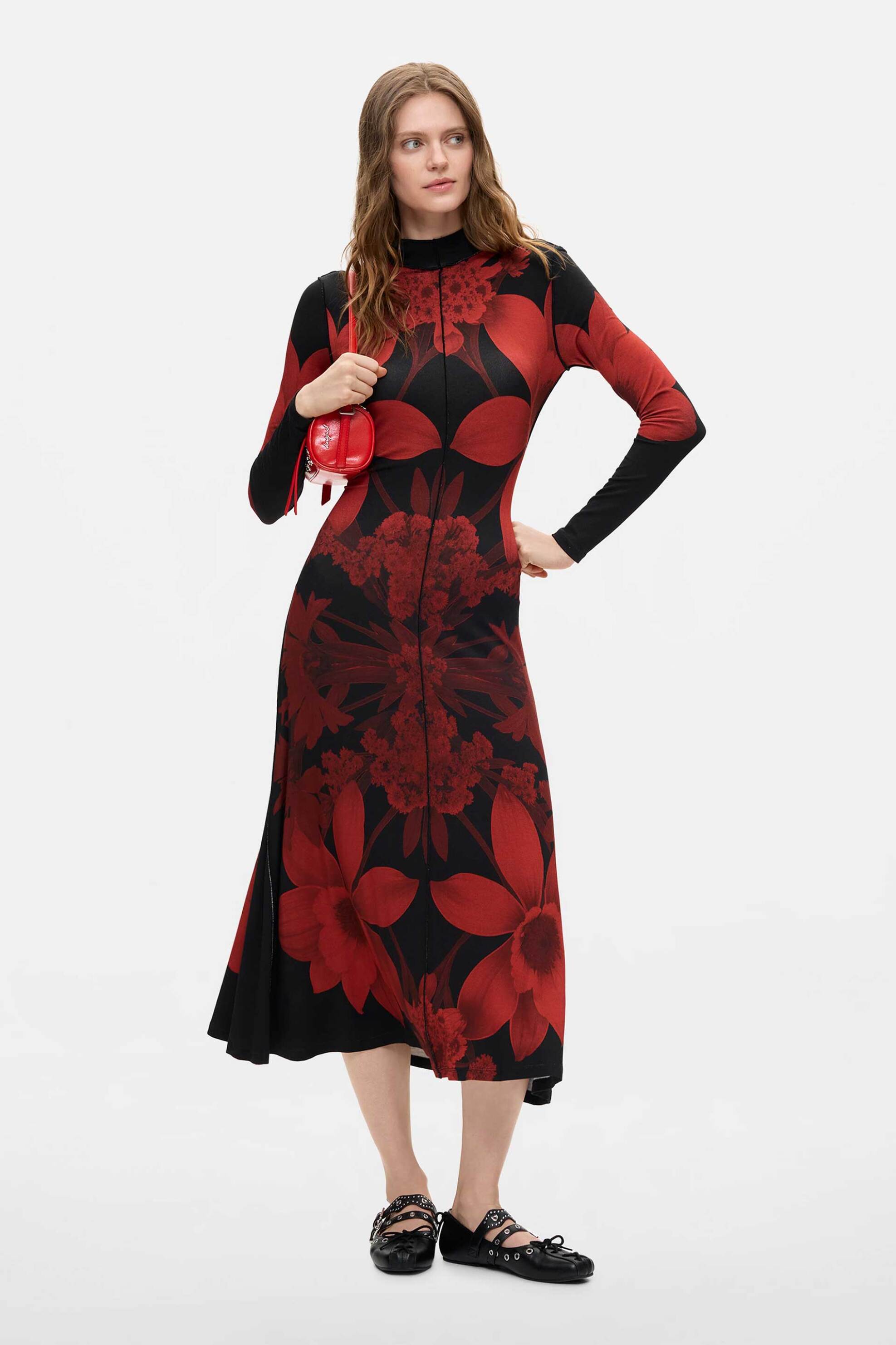 Desigual γυναικείο midi φόρεμα εμπριμέ 