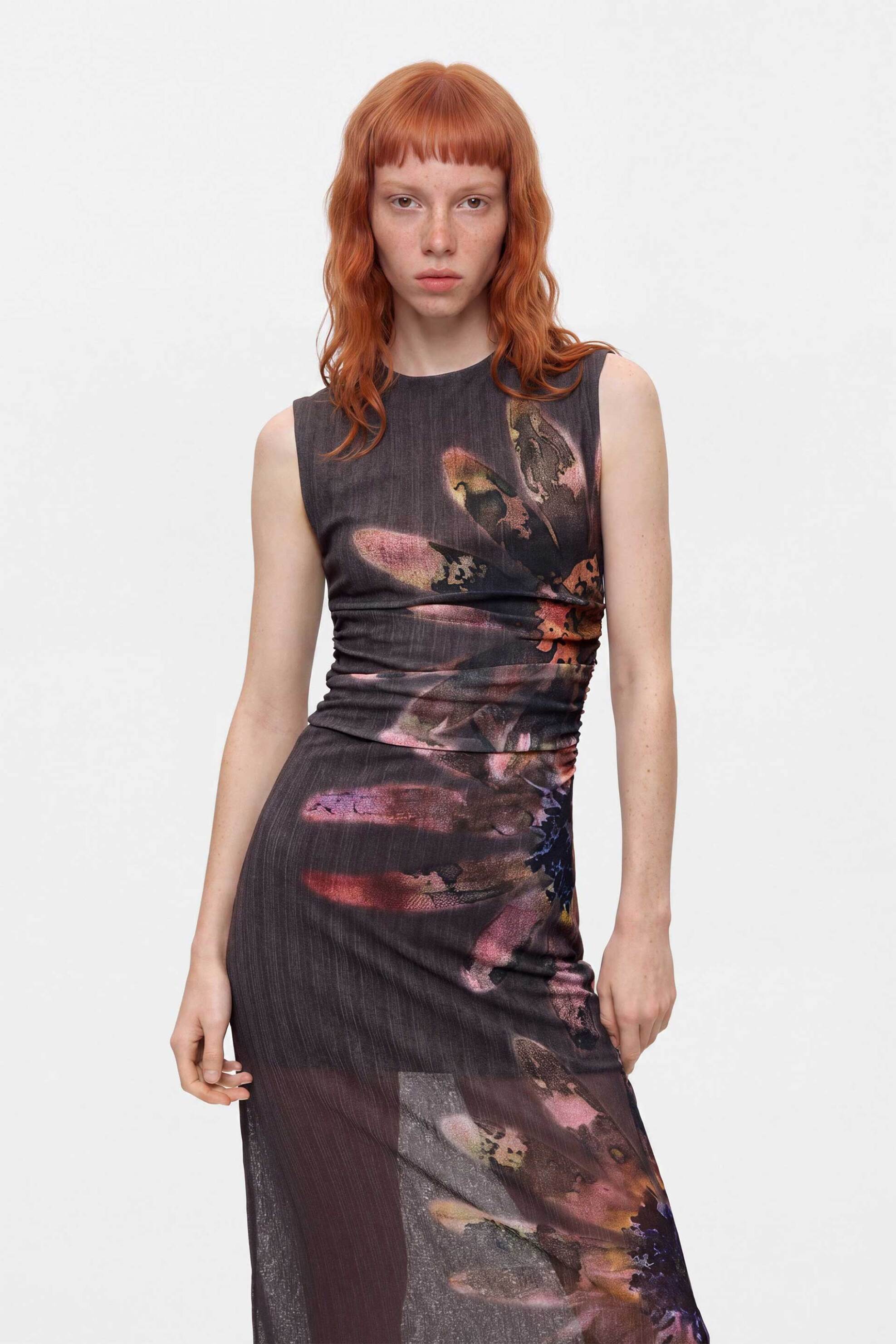 Desigual γυναικείο midi φόρεμα εμπριμέ 