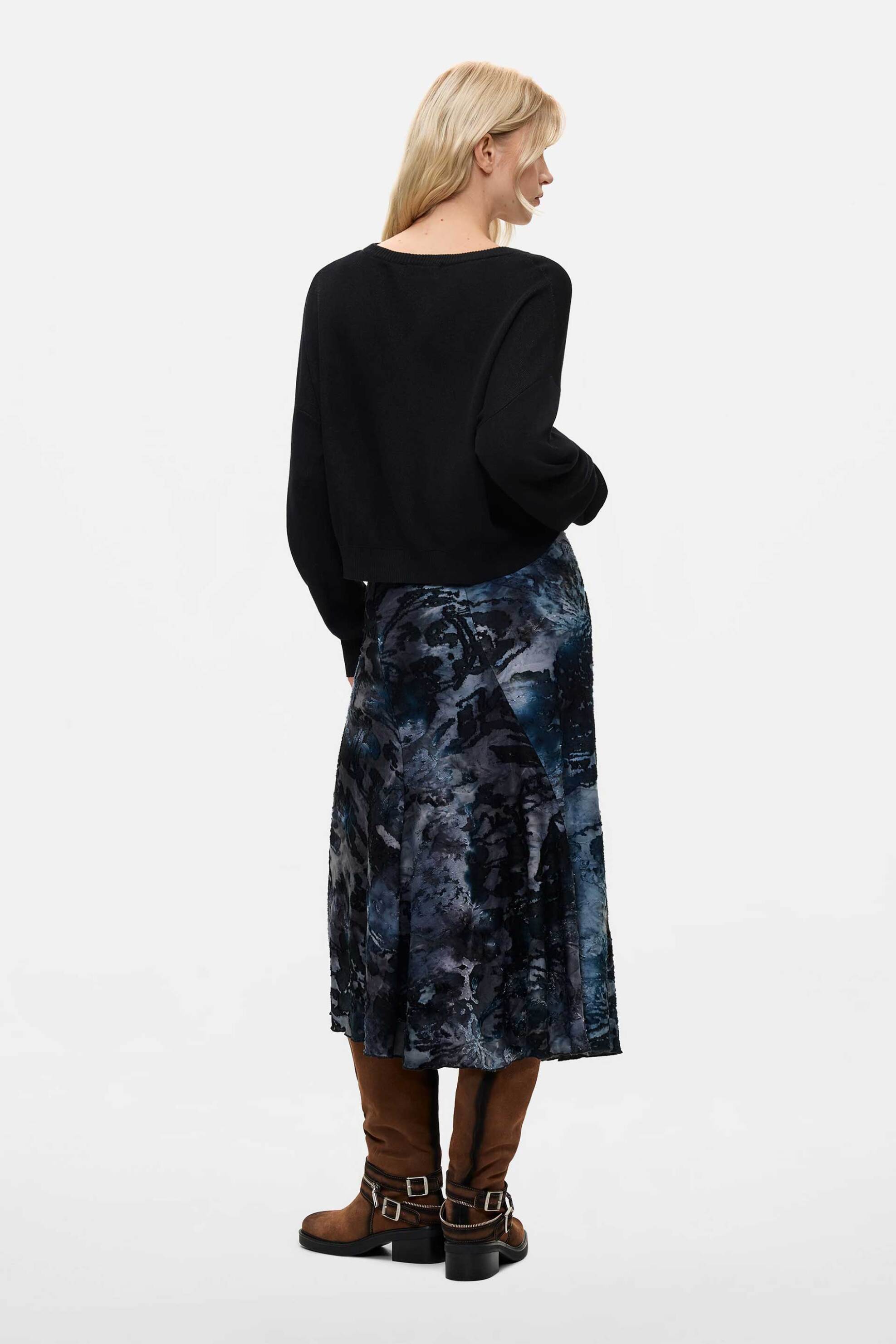 DESIGUAL Desigual γυναικείο σετ midi φόρεμα εμπριμέ και μπλούζα "Dubrovnik" - 26WWVK47 Μπλε - 4