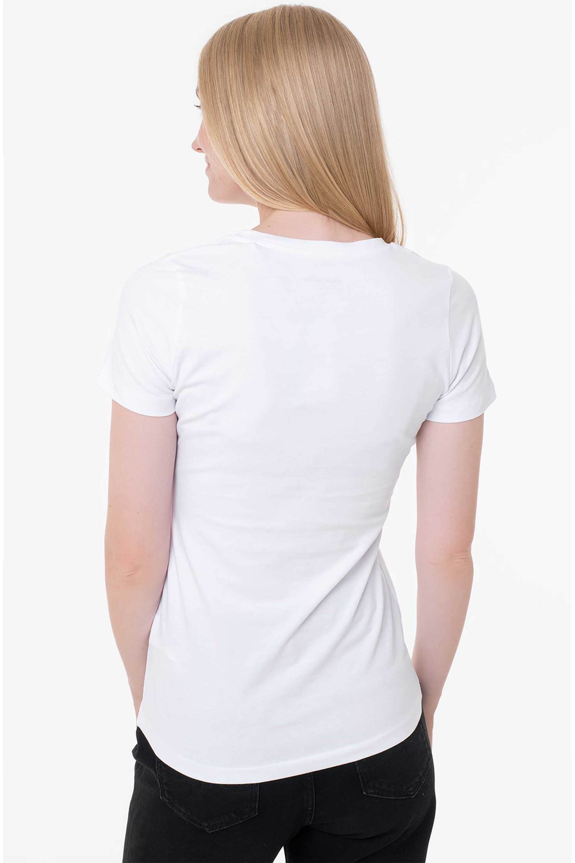 Pepe Jeans Γυναικείο T-Shirt Μονόχρωμο με Logo Print - Pl505202 Λευκό