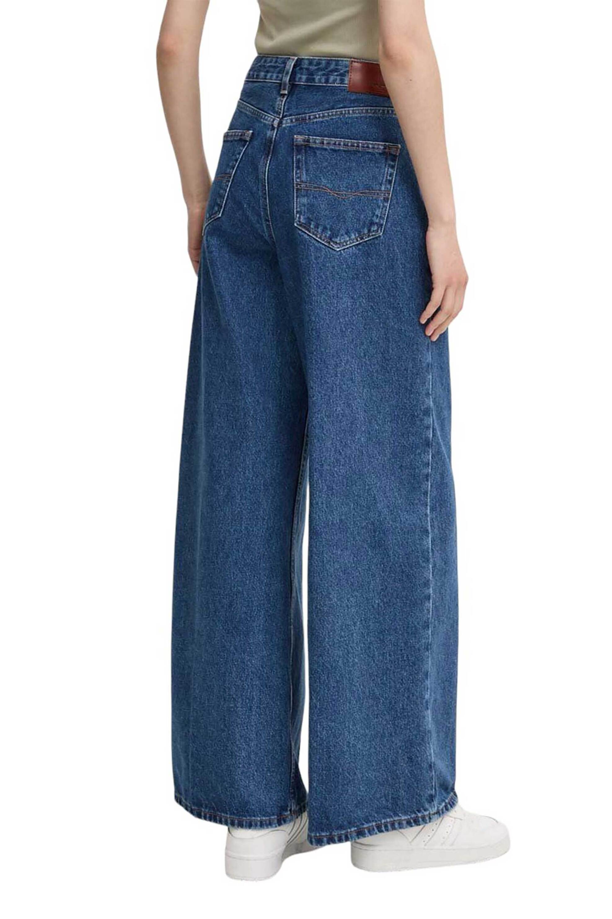 Pepe Jeans γυναικείο τζιν παντελόνι πεντάτσεπο με logo patch Wide Leg - PL204740CT92 Denim Blue φωτογραφία