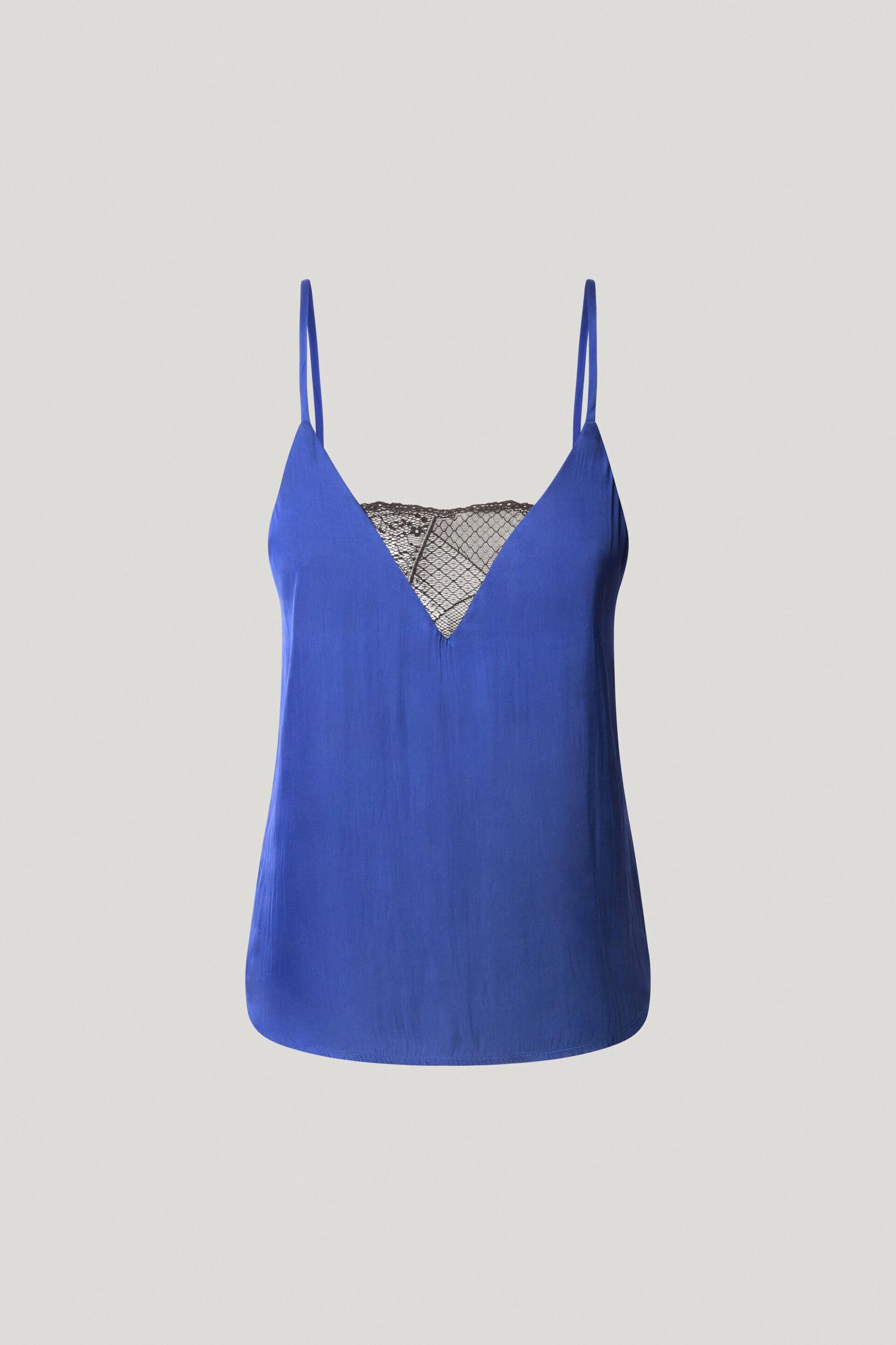 PEPE JEANS Pepe Jeans γυναικείo τοπ σατέν με δαντέλα - PL304967 Μπλε Ηλεκτρίκ - 4