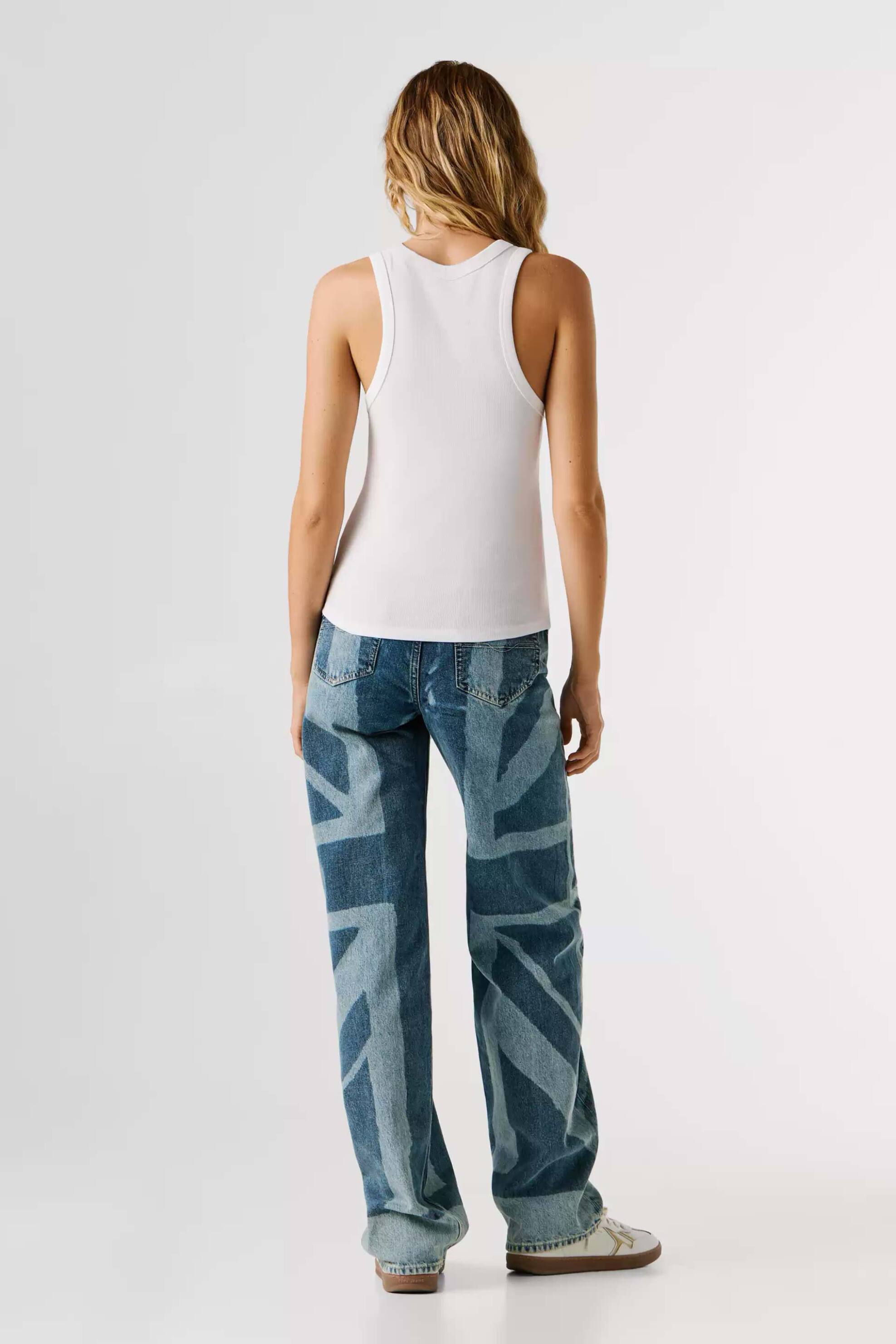 Pepe Jeans Γυναικείo Αμάνικο Τοπ Ribbed - Pl506035 Λευκό