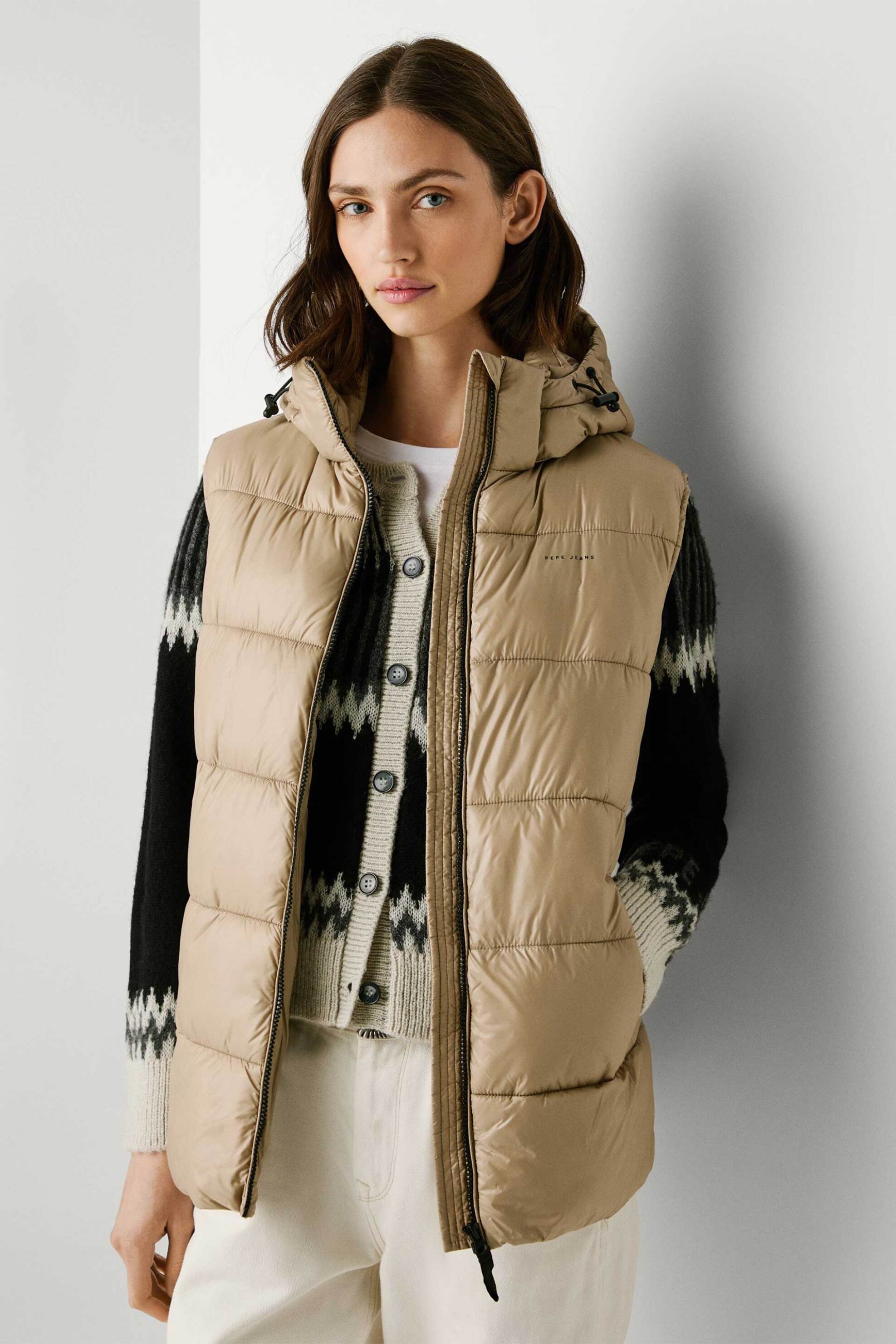 Pepe Jeans γυναικείο αμάνικο μπουφάν καπιτονέ αδιάβροχο "Sarah"