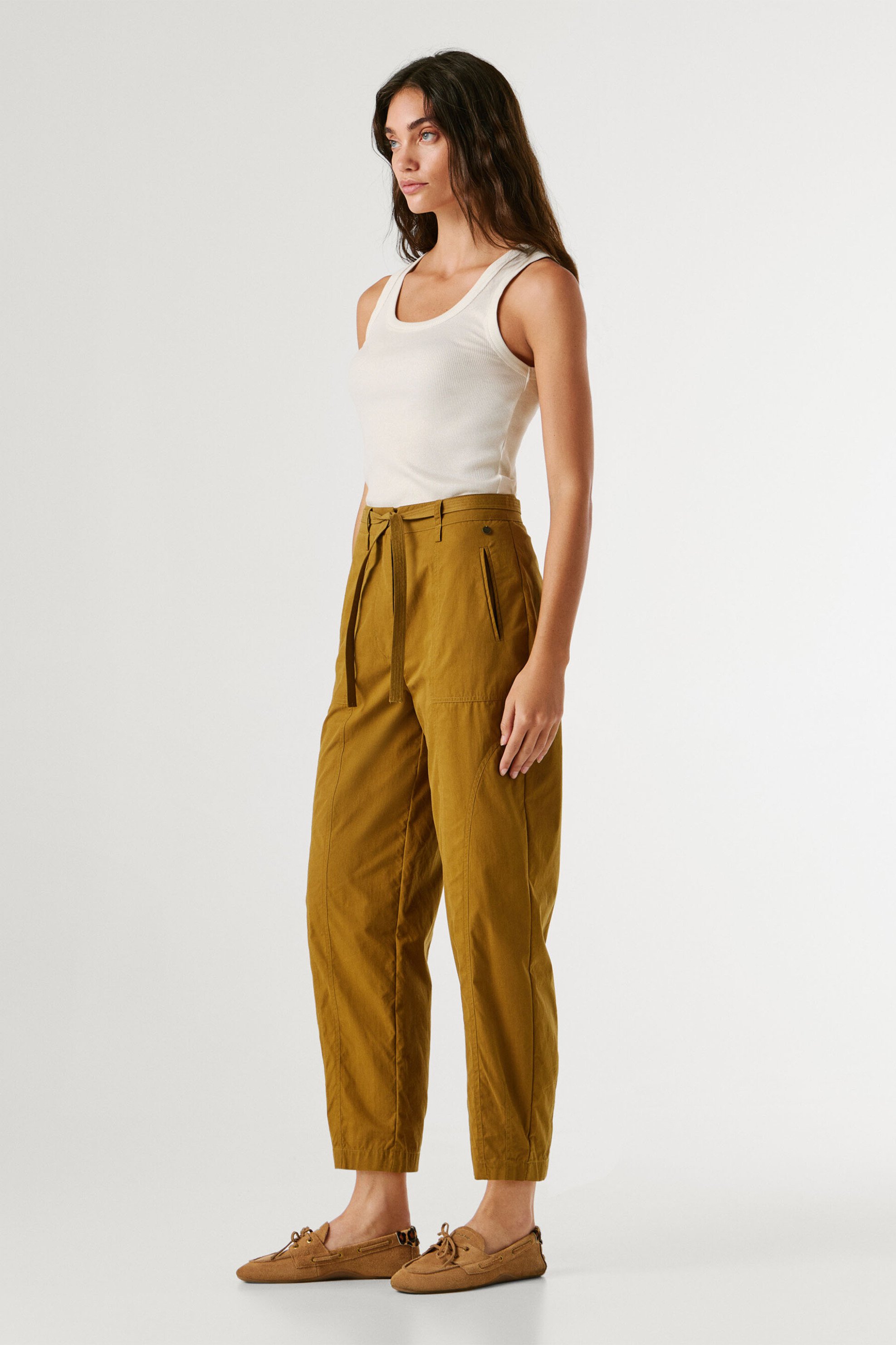 PEPE JEANS Pepe Jeans γυναικείο παντελόνι Straight Fit "Alice" - PL2100076 Καμηλό - 3