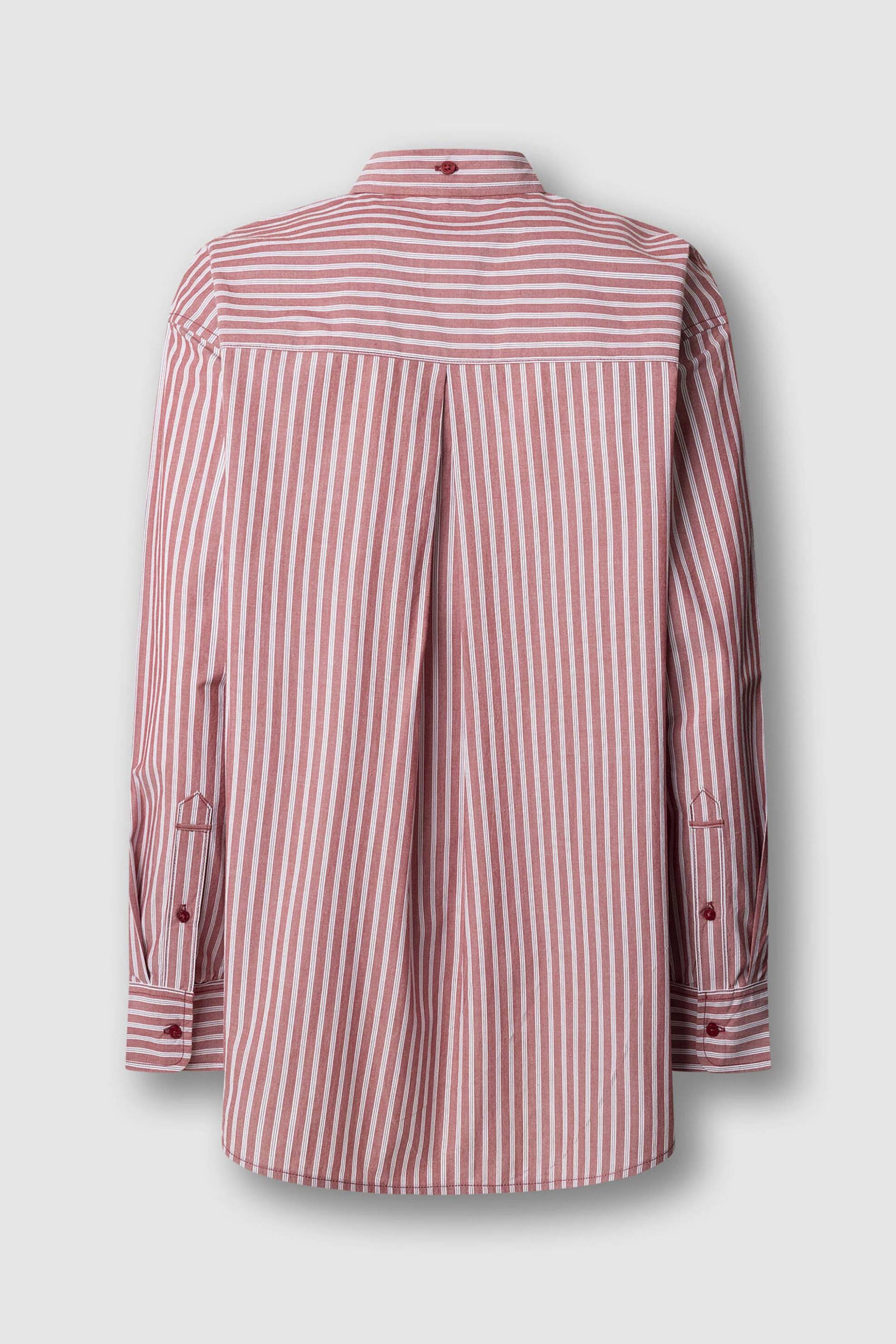 Pepe Jeans Γυναικείο Πουκάμισο με Ριγέ Σχέδιο Lenoir - Pl3051315 Κόκκινο