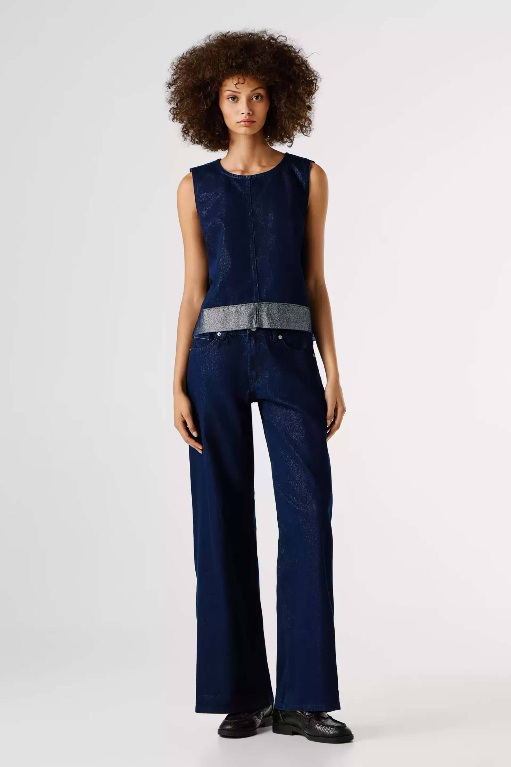 PEPE JEANS Pepe Jeans γυναικείo denim τοπ αμάνικο Boxy Fit "Bowie" - PL3051330 Denim Blue Σκούρο - 3