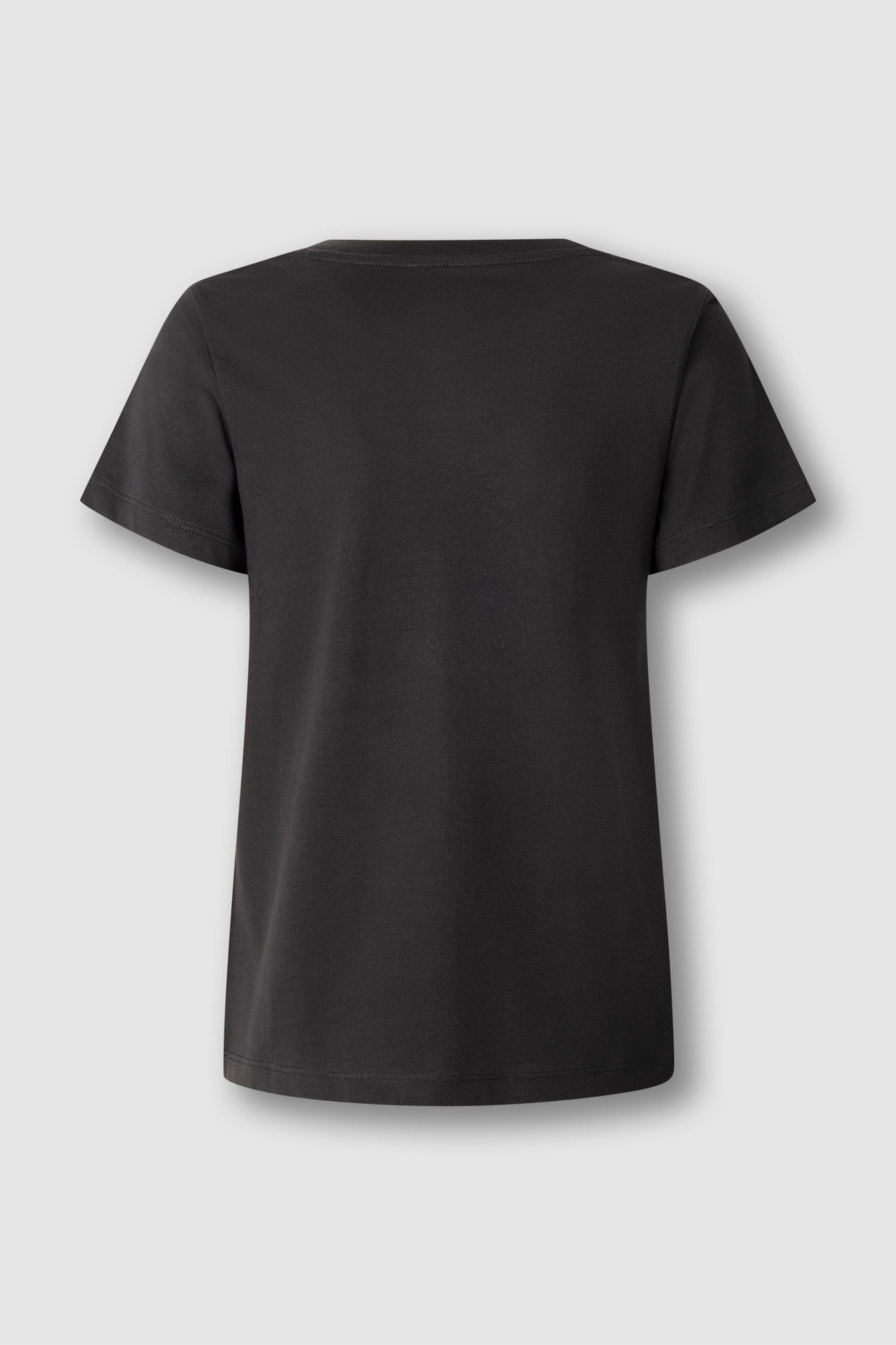 Pepe Jeans Γυναικείο T-Shirt με Logo Print Και Στρας Brady - Pl5000078 Μαύρο