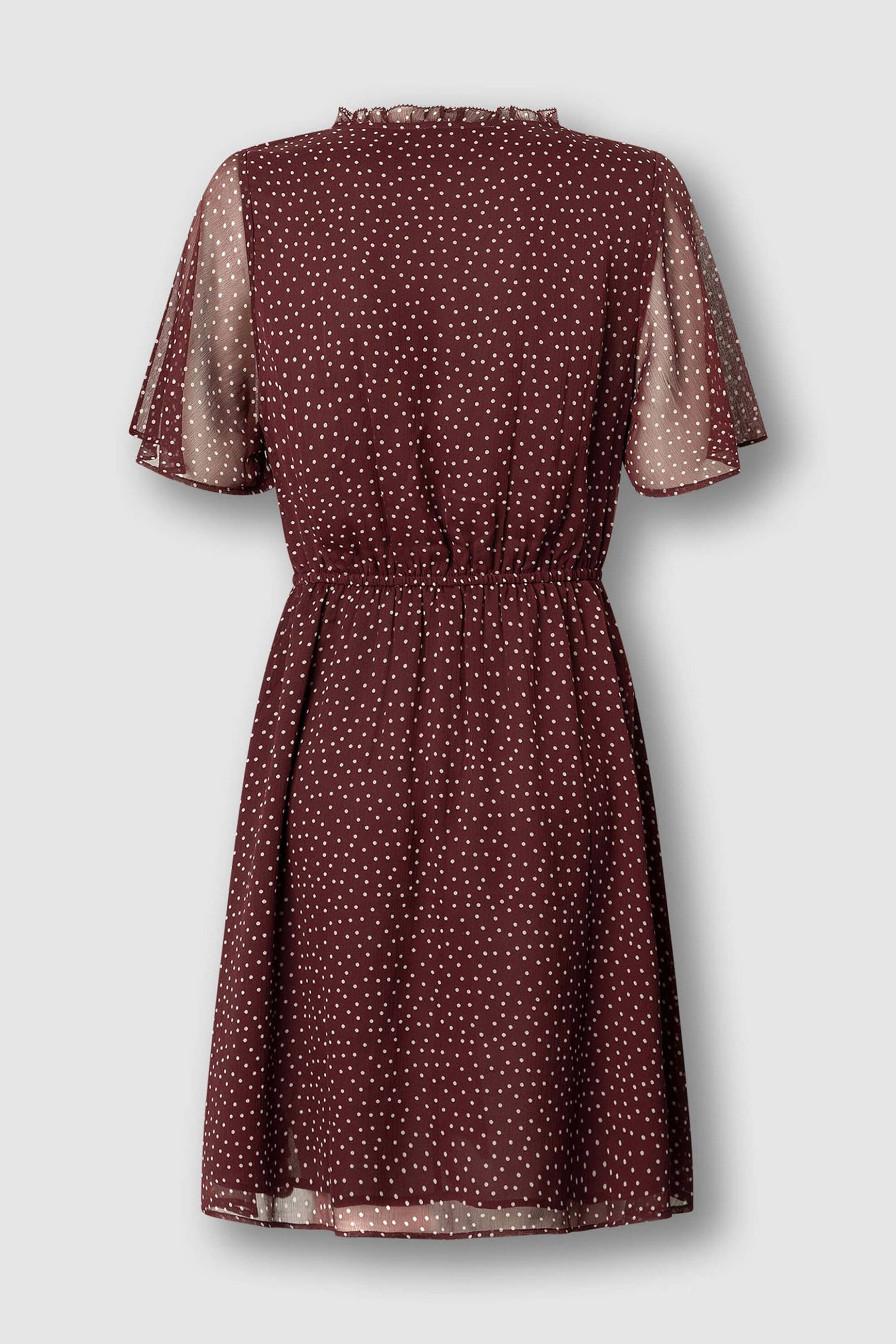 Pepe Jeans Γυναικείο Mini Φόρεμα με All-Over Πουά Print Marius - Pl9537756 Μπορντό