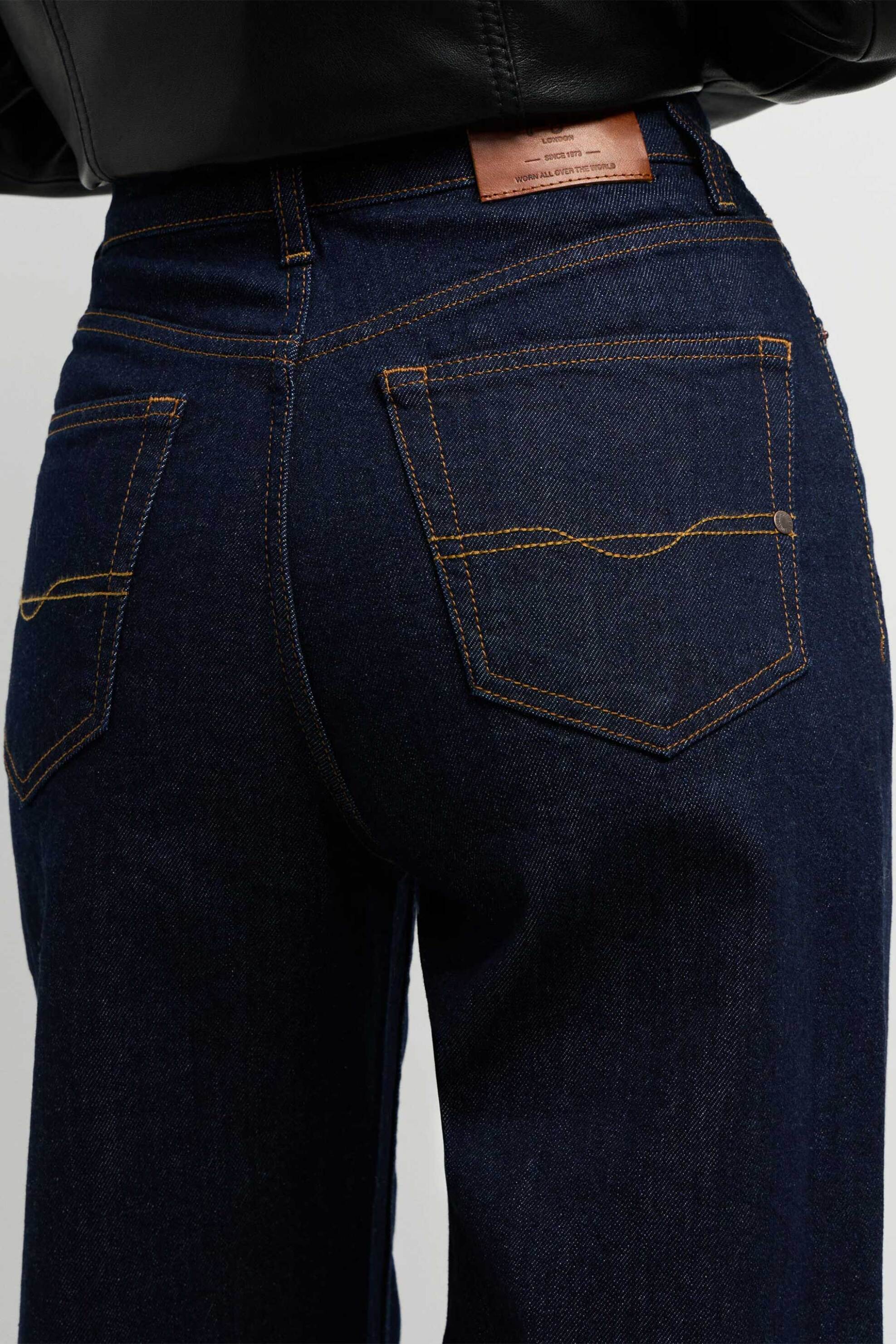 Pepe Jeans Γυναικείο Ψηλόμεσο Τζιν Παντελόνι Πεντάτσεπο Straight Fit Lexa - Pl20473186Cd0 Denim Blue Σκούρο