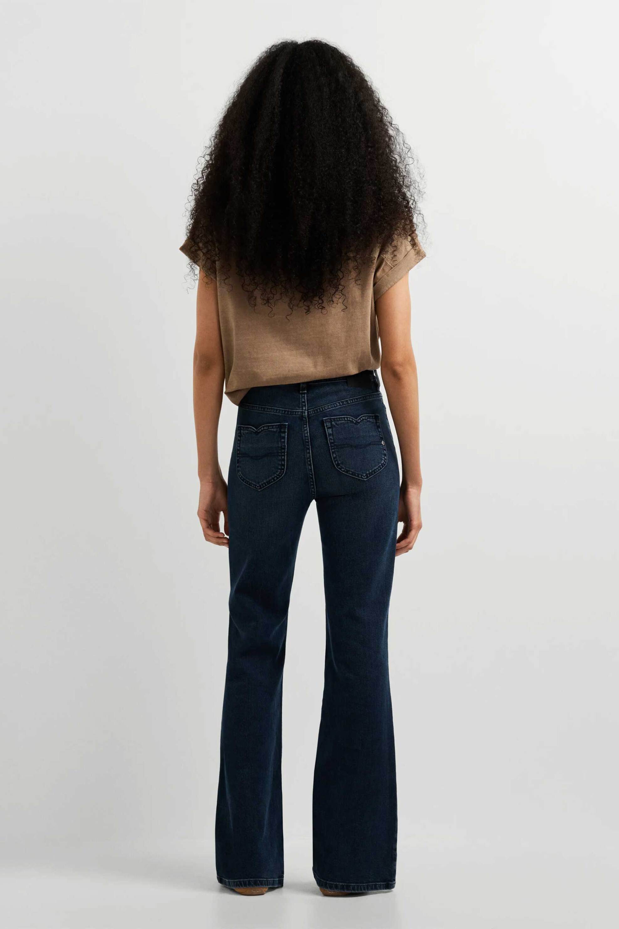 PEPE JEANS Pepe Jeans γυναικείο ψηλόμεσο τζιν παντελόνι πεντάτσεπο Flared Fit "Willa" - PL20508057SA2 Denim Blue Σκούρο - 3