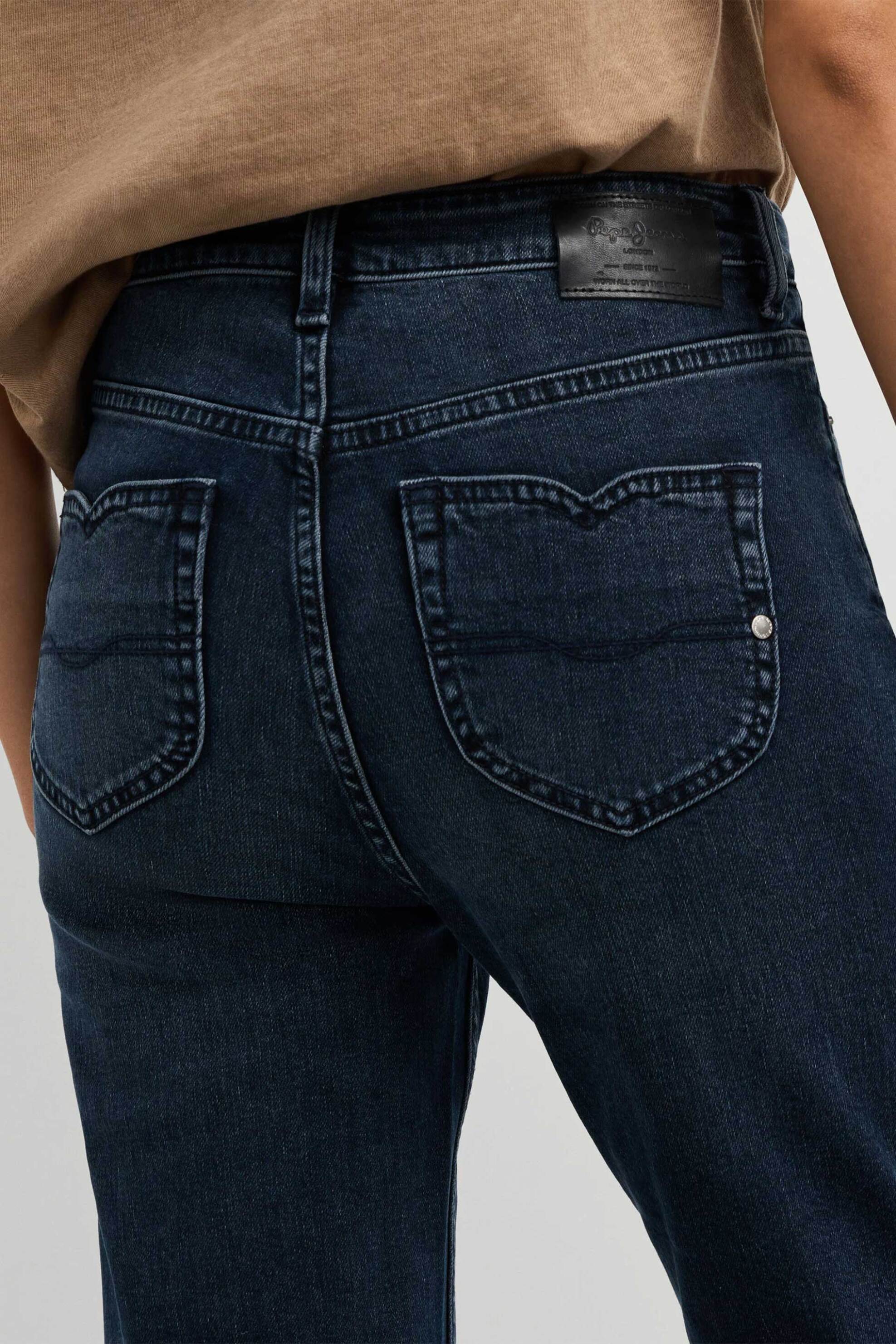 Pepe Jeans Γυναικείο Ψηλόμεσο Τζιν Παντελόνι Πεντάτσεπο Flared Fit Willa - Pl20508057Sa2 Denim Blue Σκούρο