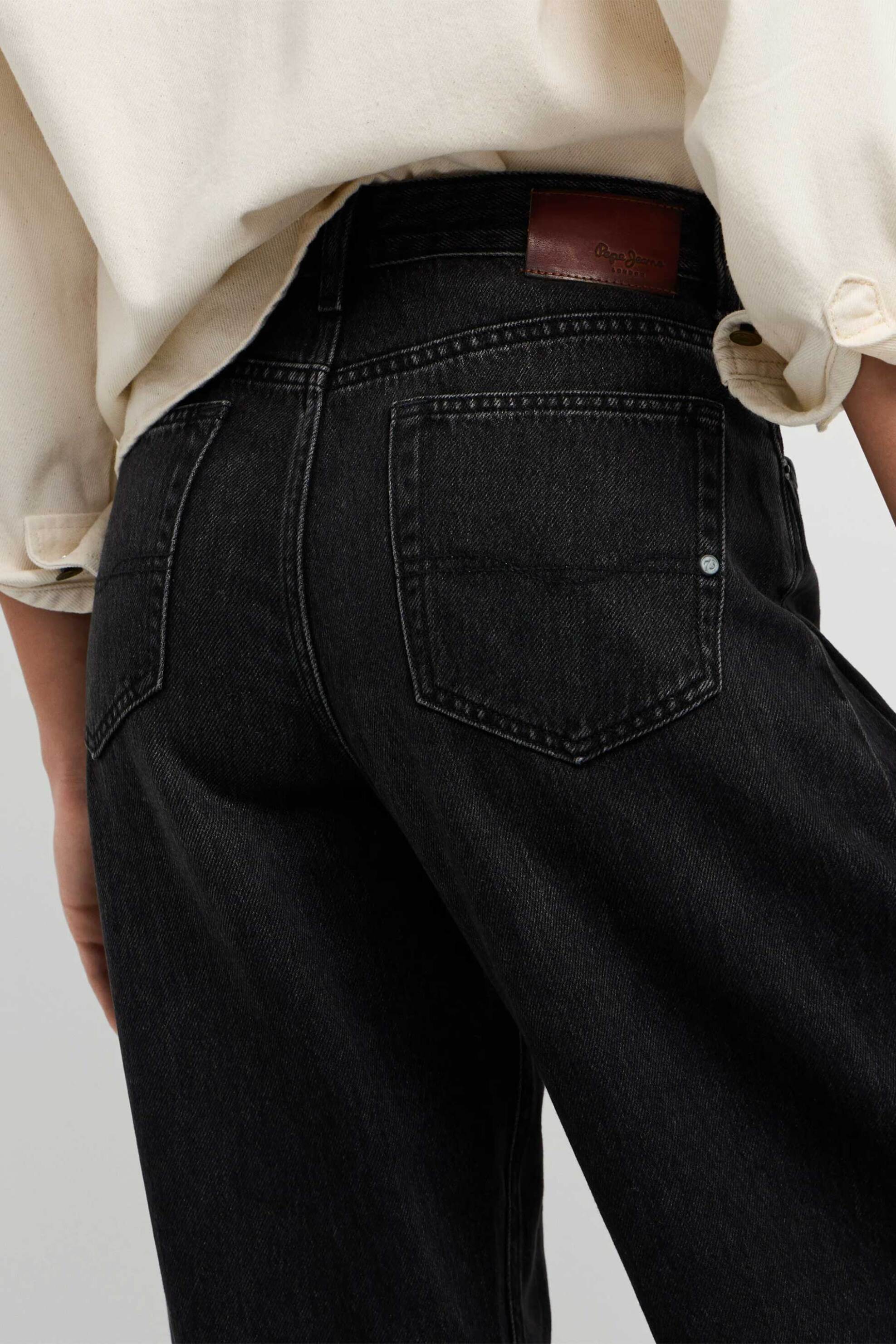 Pepe Jeans Γυναικείο Τζιν Παντελόνι Πεντάτσεπο Loose Tapered Fit Bow - Pl20510762 Μαύρο