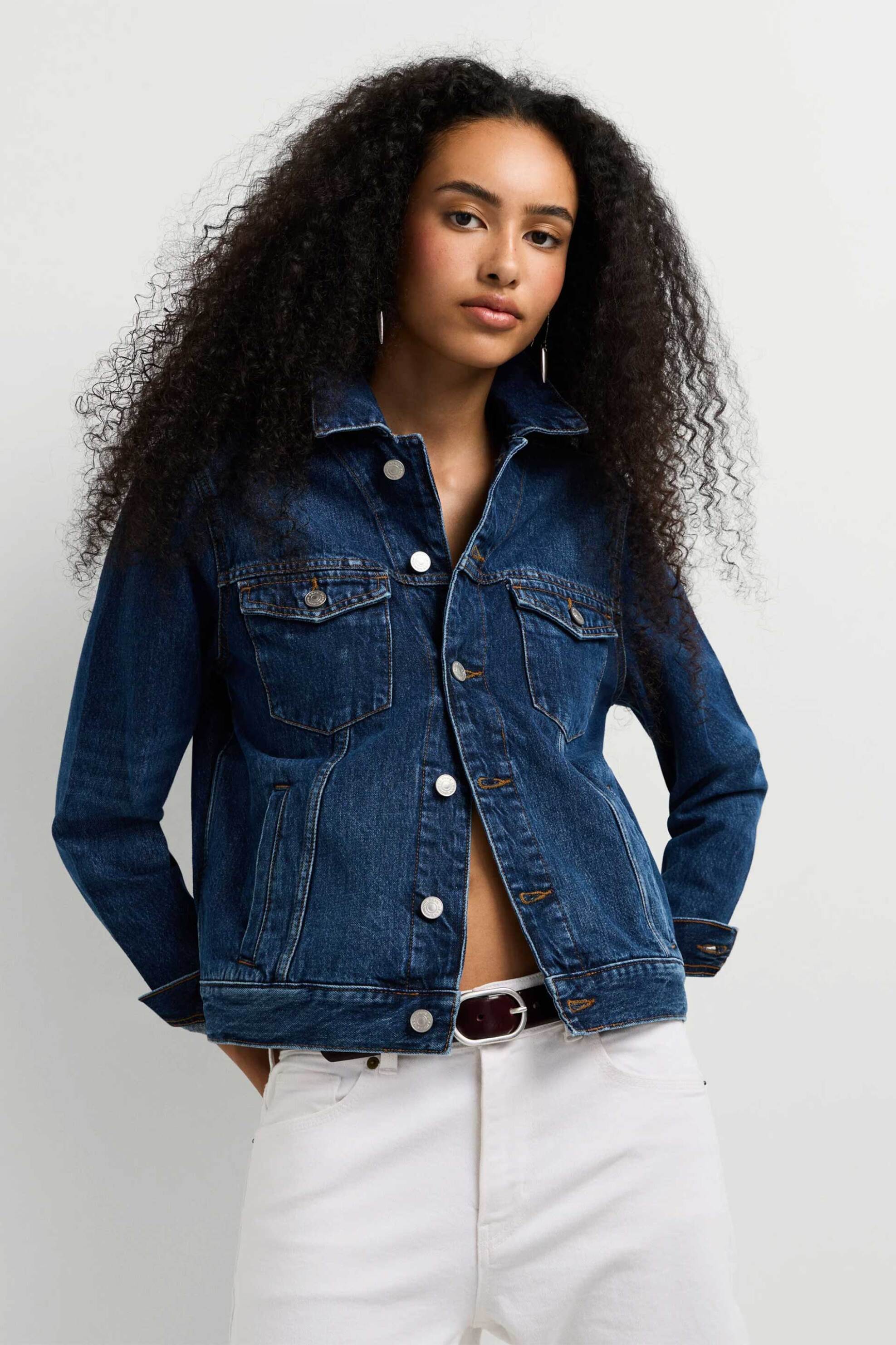 PEPE JEANS Pepe Jeans γυναικείο denim jacket Regular Fit "Crescent" - PL40244776FC Denim Blue Σκούρο