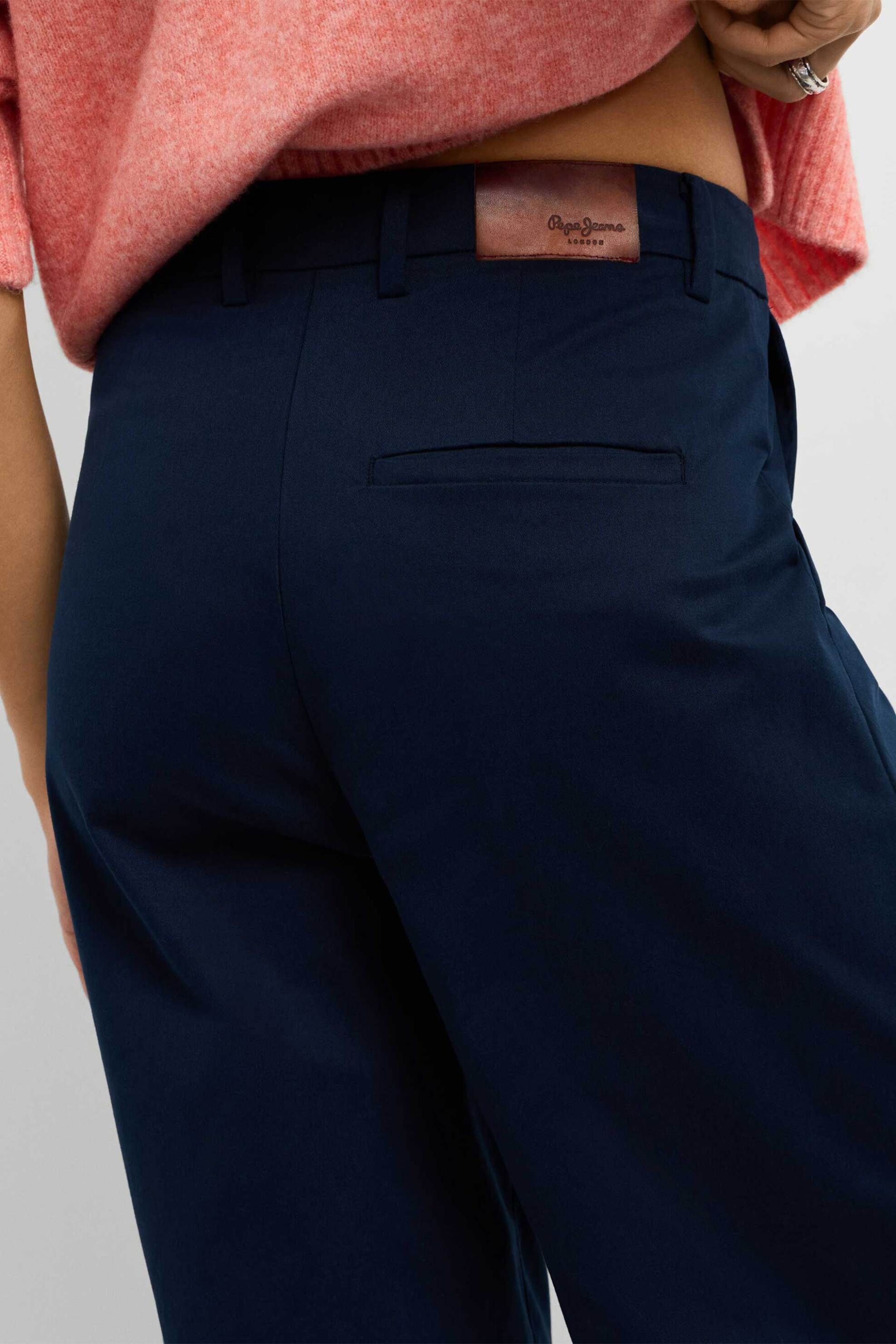 Pepe Jeans Γυναικείο Παντελόνι με Σούρες Straight Fit Lindsey - Pl2100128 Μπλε Σκούρο