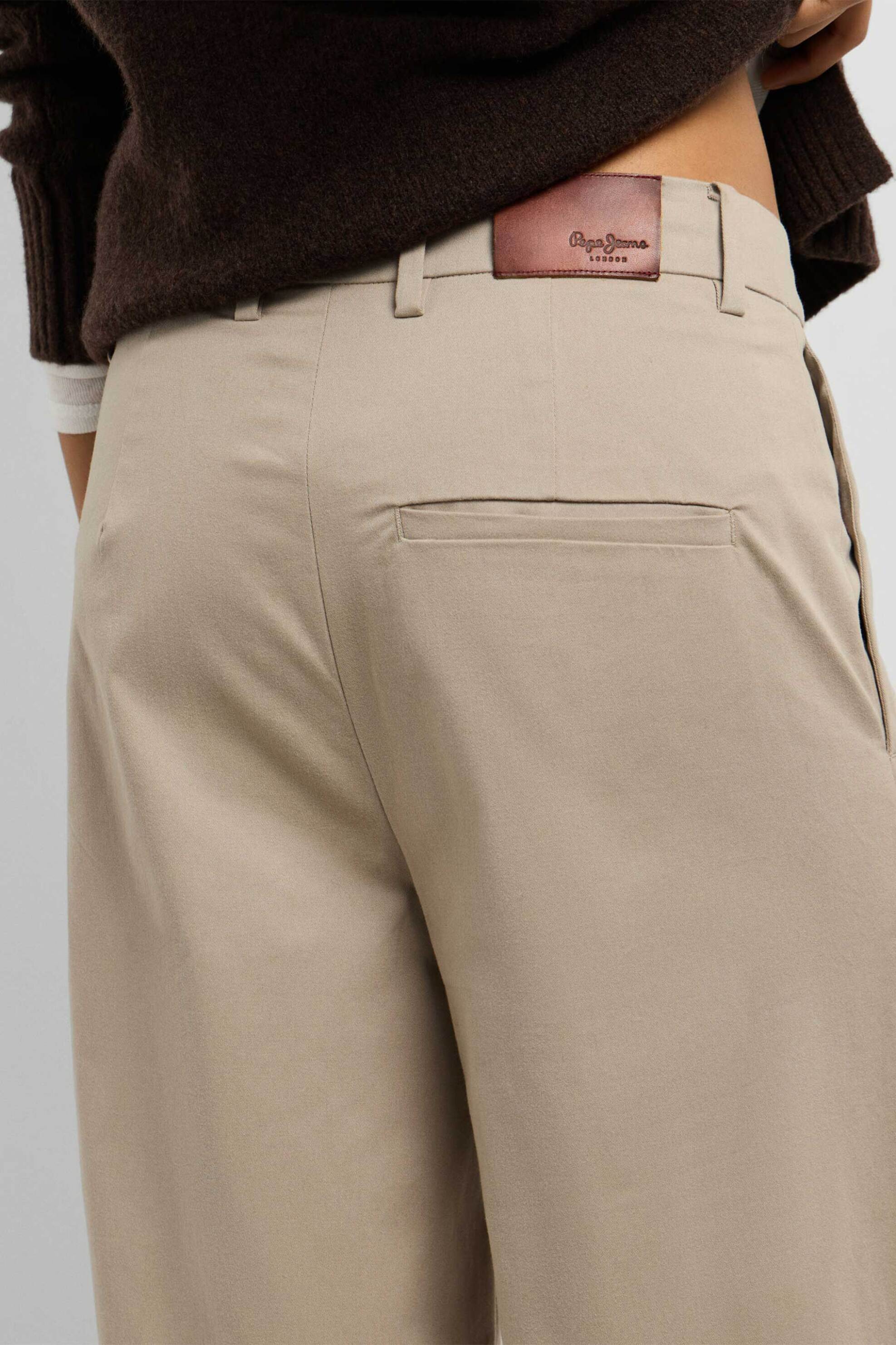 Pepe Jeans Γυναικείο Παντελόνι με Σούρες Straight Fit Lindsey - Pl2100128 Μπεζ