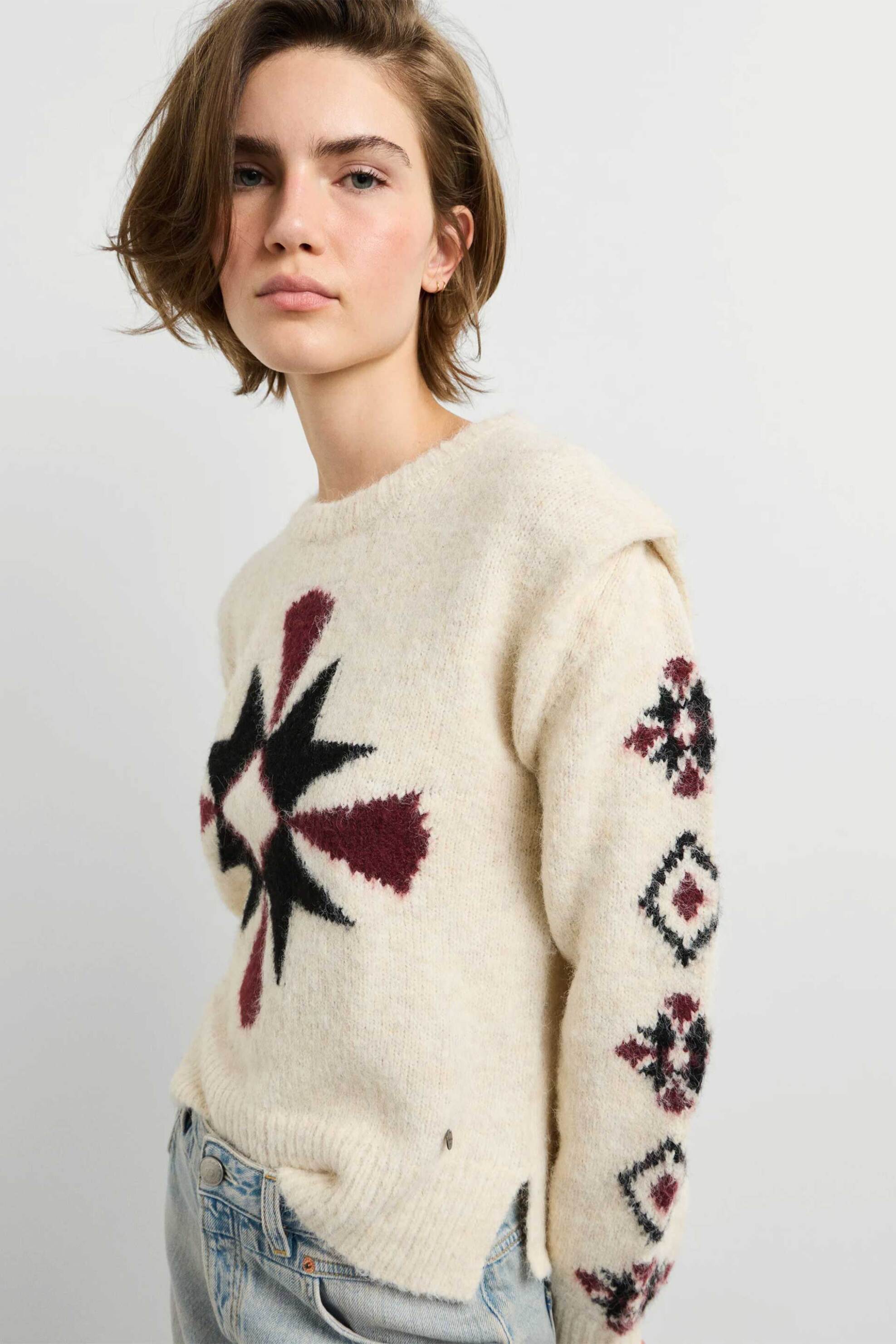 Pepe Jeans γυναικείο πουλόβερ με ethnic print Regular Fit 