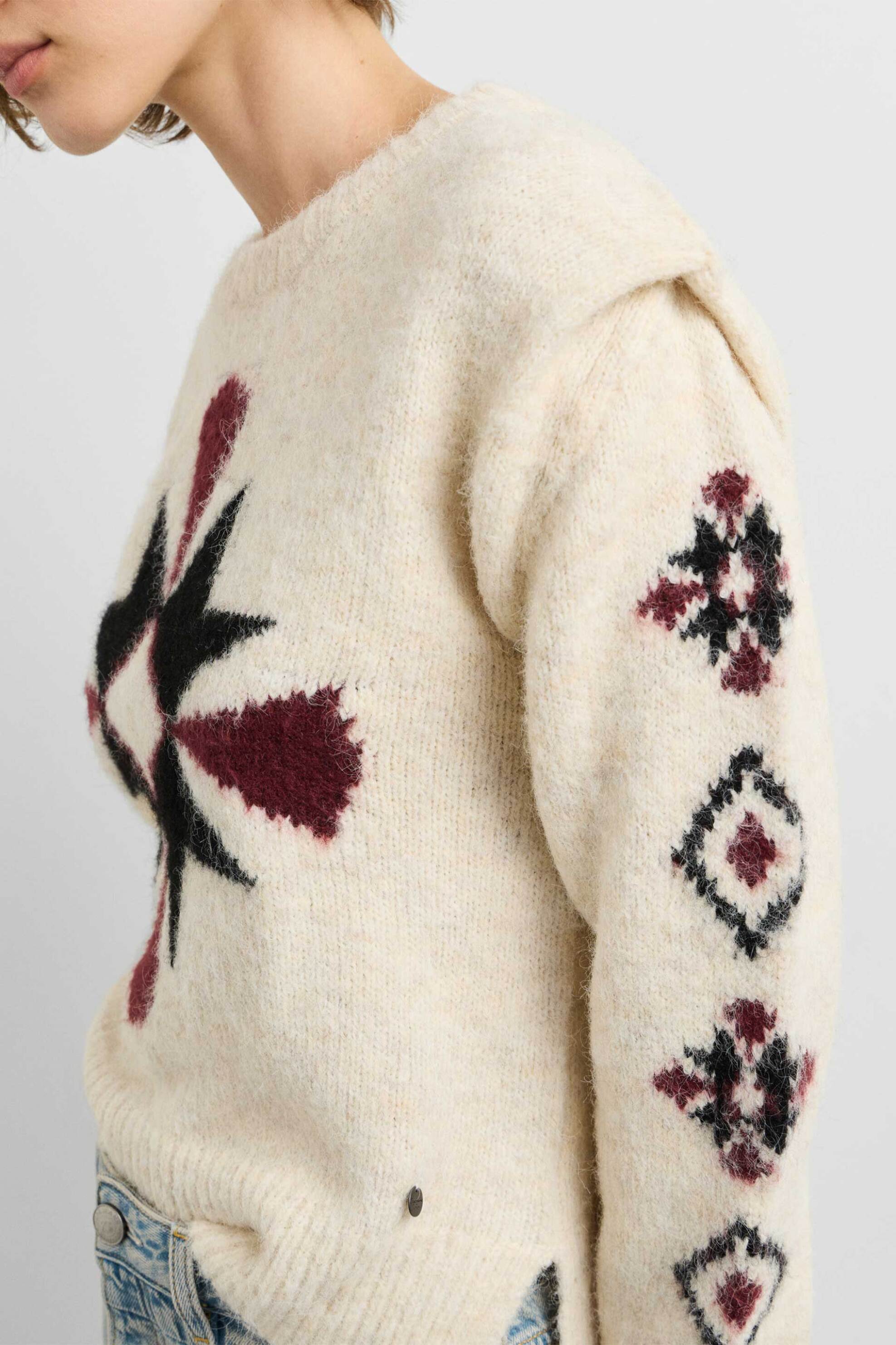 Pepe Jeans γυναικείο πουλόβερ με ethnic print Regular Fit 
