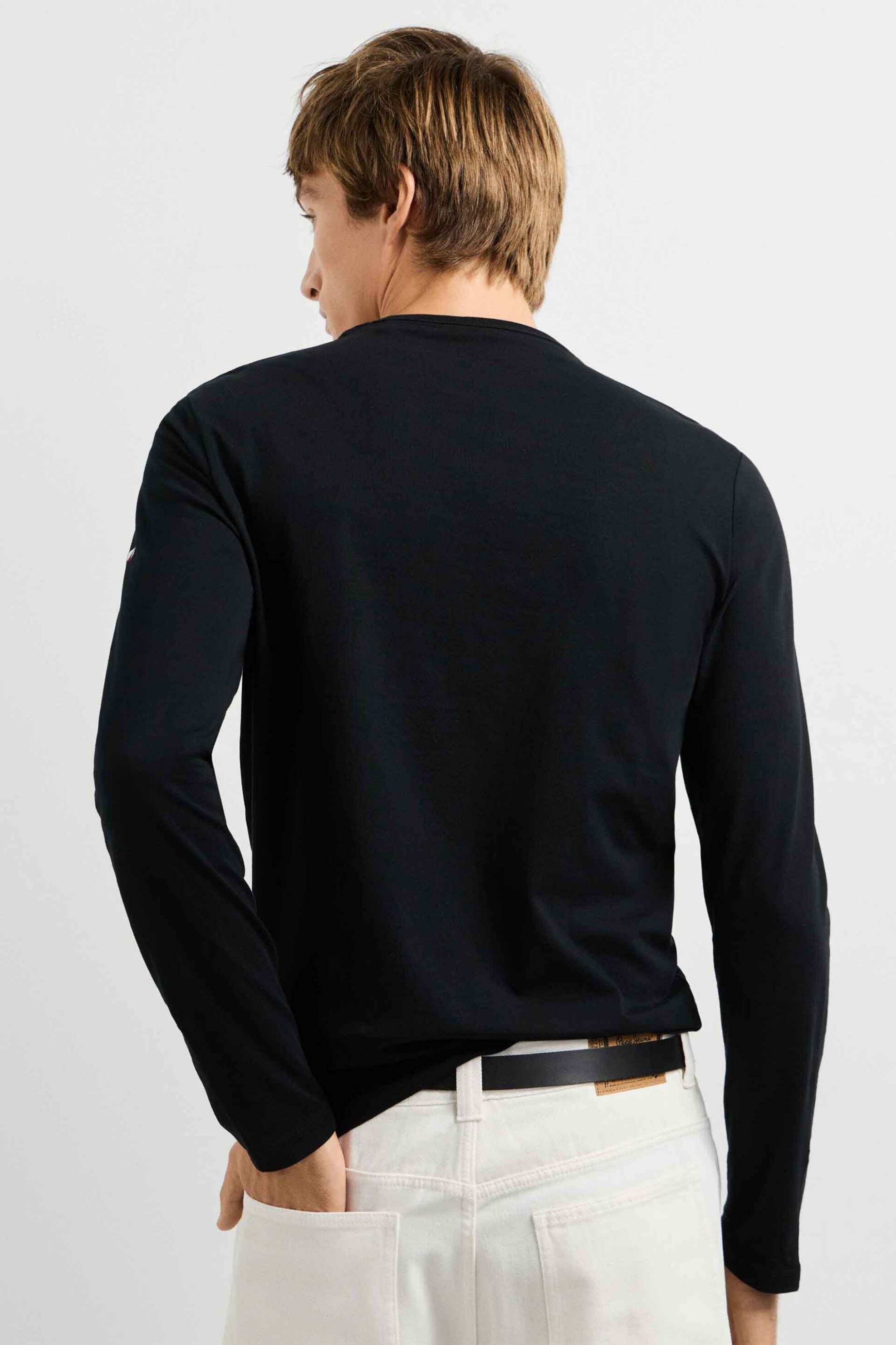 Pepe Jeans Ανδρική Μακρυμάνικη Μπλούζα με Logo Print Slim Fit Original Basic - Pm508211 Μαύρο