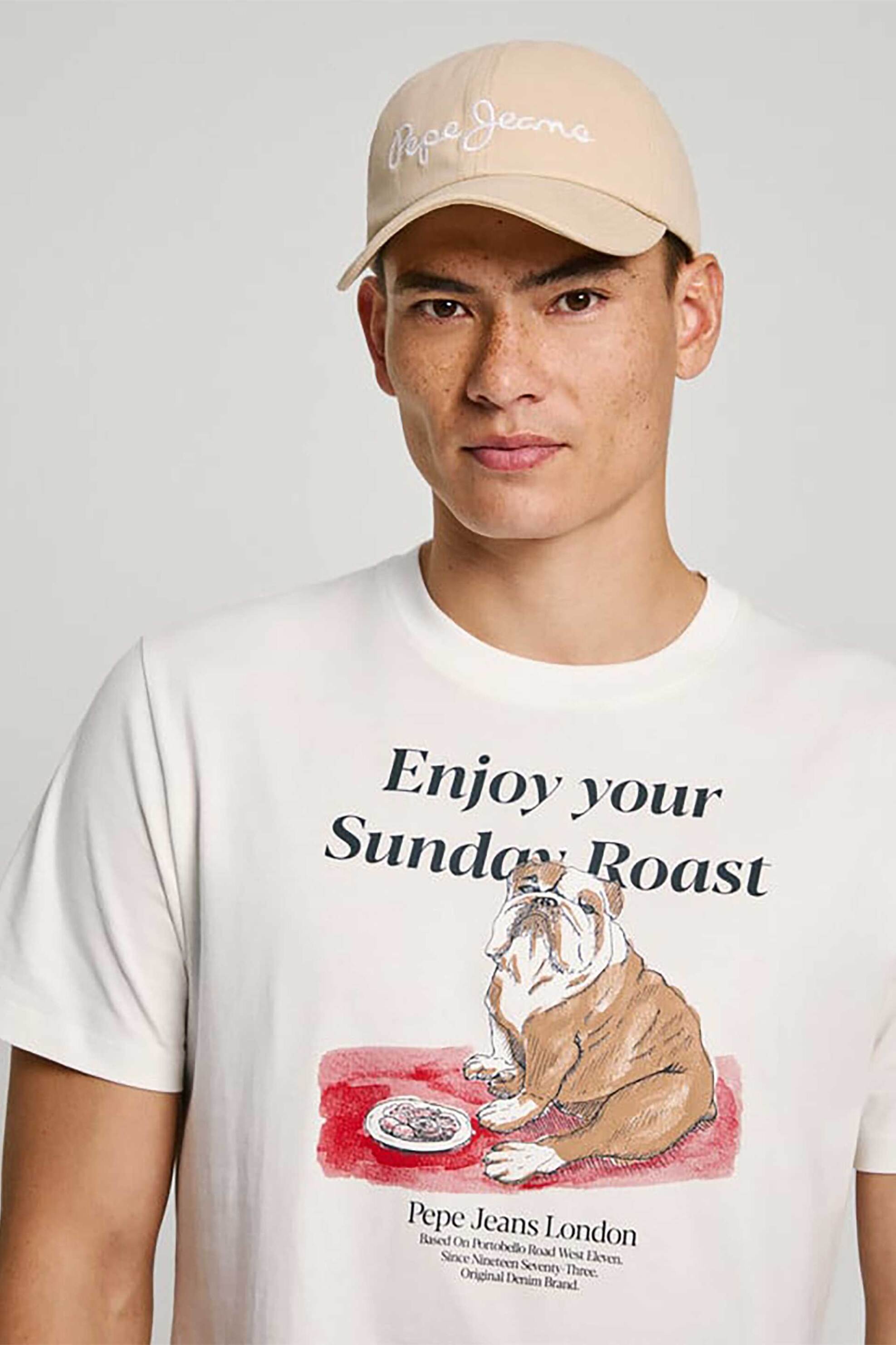 Pepe Jeans ανδρικό T-shirt με print και lettering Regular Fit - PM509622 Λευκό φωτογραφία