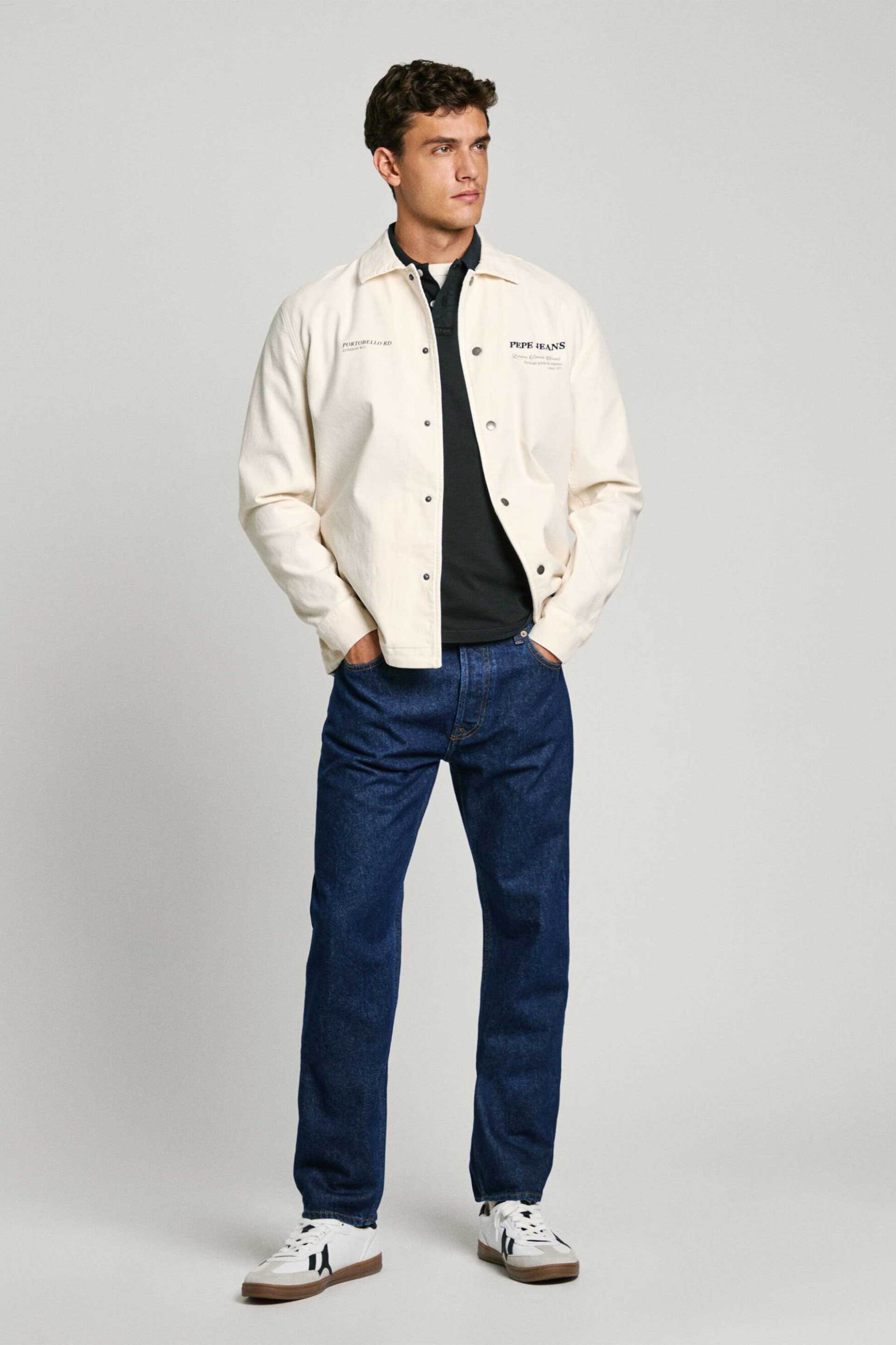 PEPE JEANS Pepe Jeans ανδρικό overshirt με logo print Regular Fit - PM308811 Εκρού