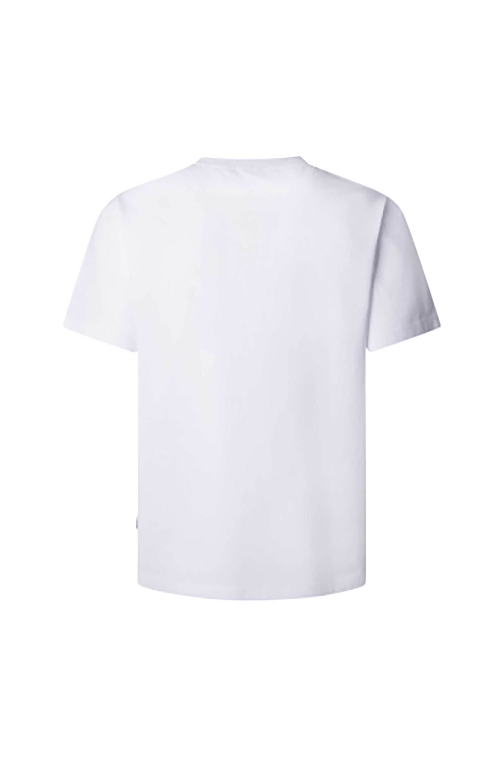 Pepe Jeans Ανδρικό T-Shirt με Logo Print Regular Fit Flag - Pm509720 Λευκό