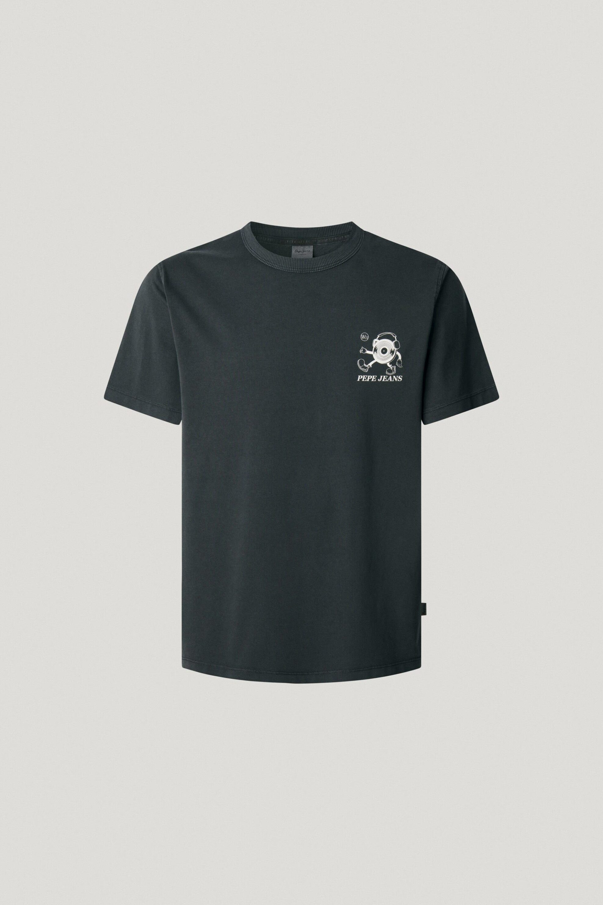 Pepe Jeans Ανδρικό T-Shirt με Λογότυπο Στο Στήθος - Pm509729 Μαύρο