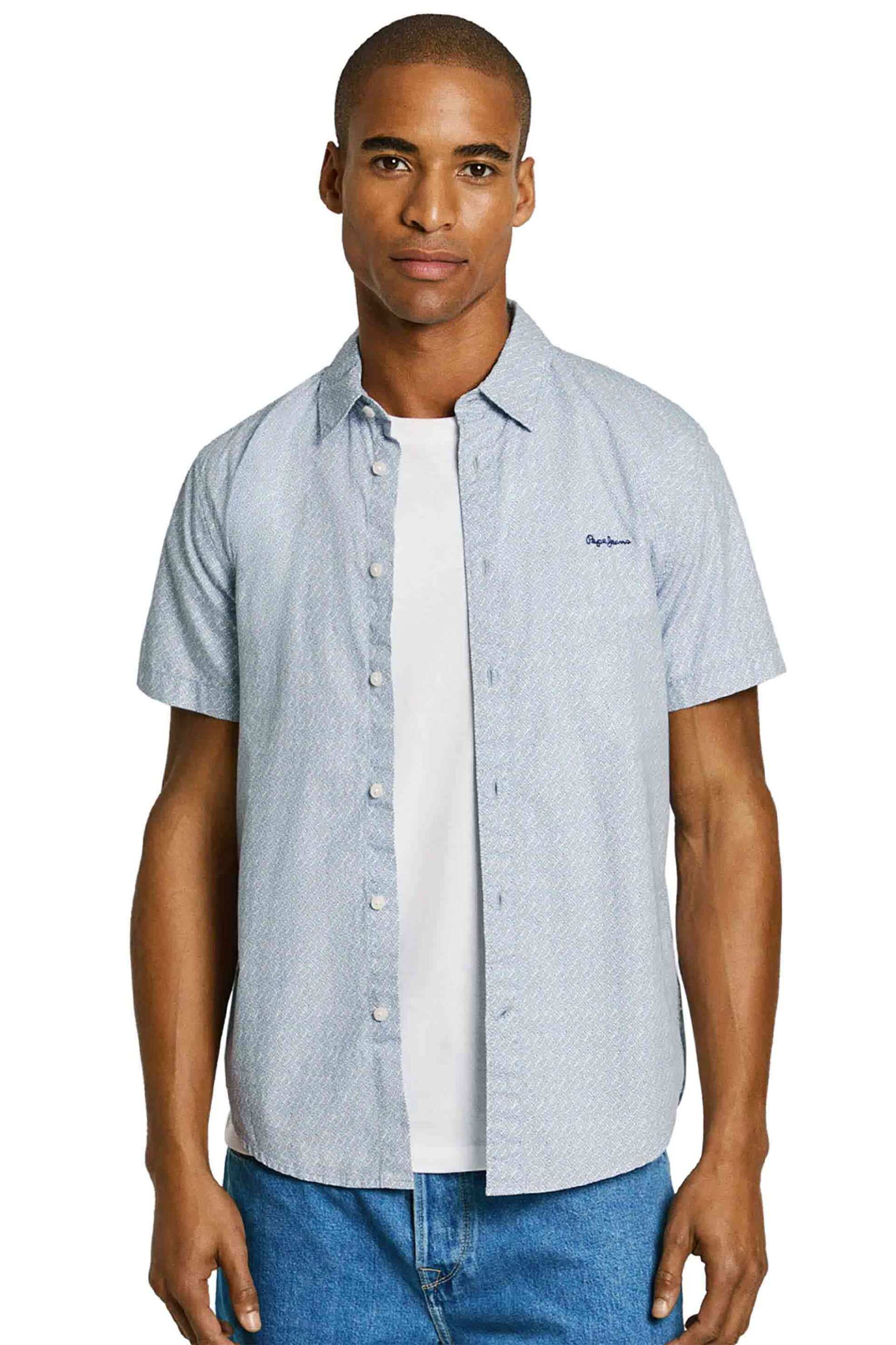Pepe Jeans ανδρικό πουκάμισο με all-over print Regular Fit - PM308825 Μπλε