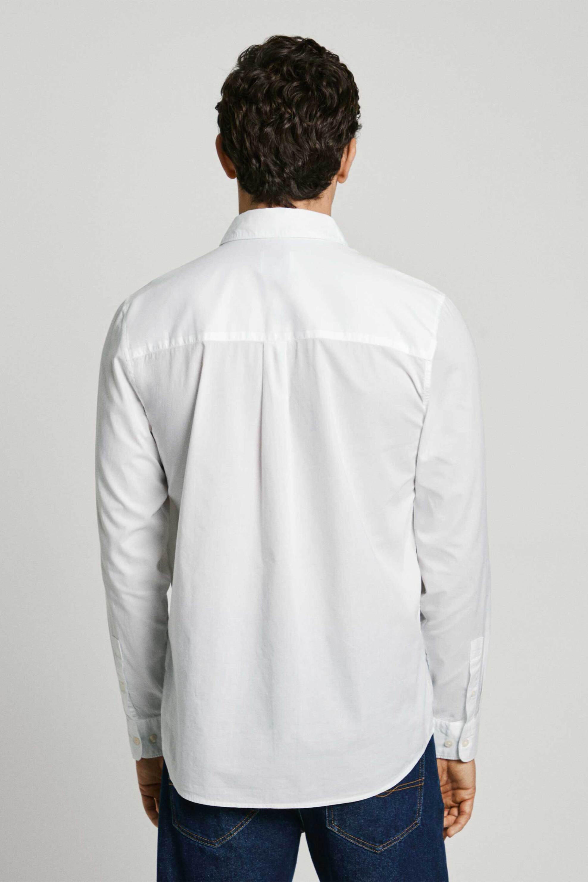 Pepe Jeans Ανδρικό Πουκάμισο Μονόχρωμο Regular Fit - Pm308831 Λευκό
