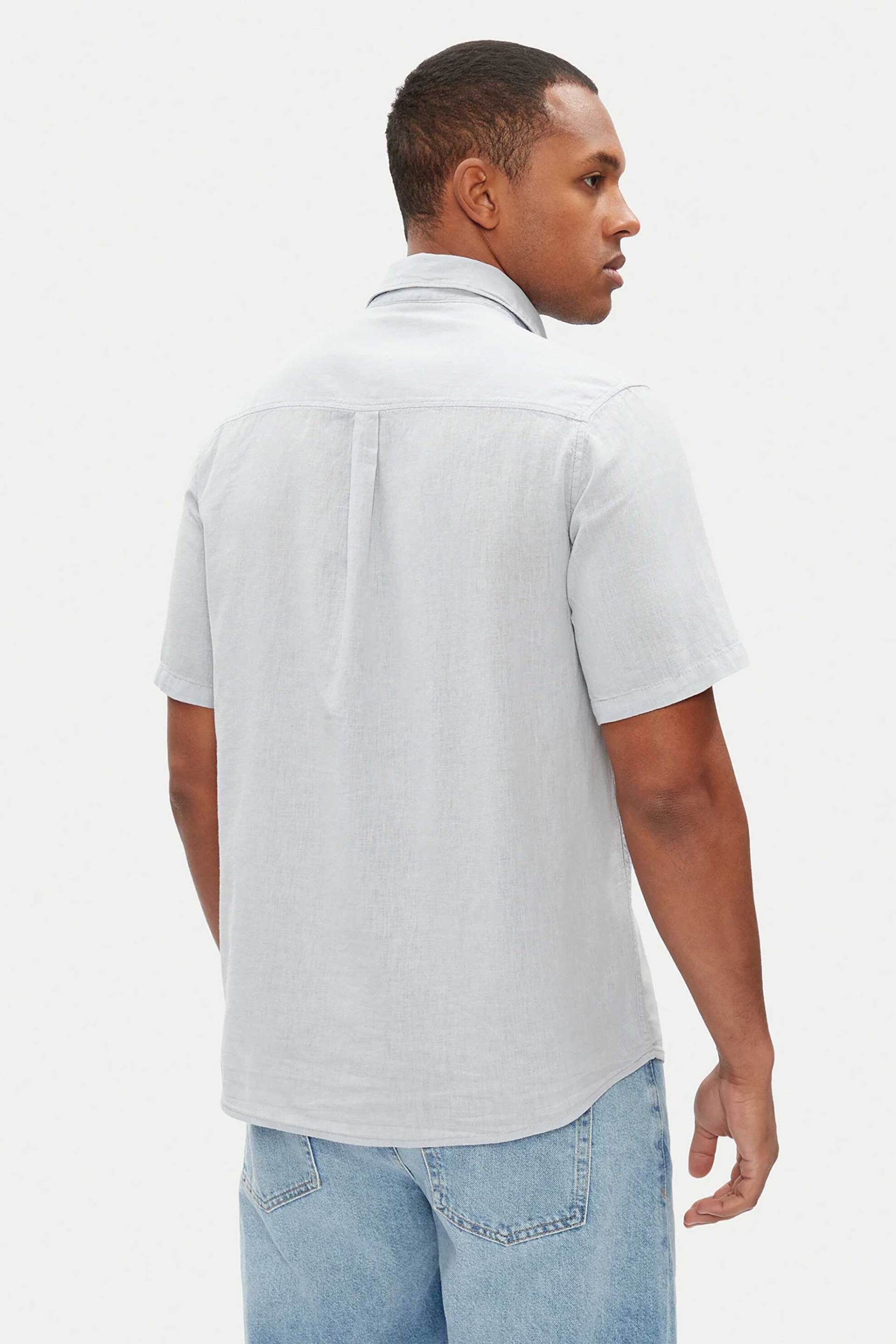 Pepe Jeans Ανδρικό Λινό Πουκάμισο Μονόχρωμο Regular Fit - Pm308847 Σιελ